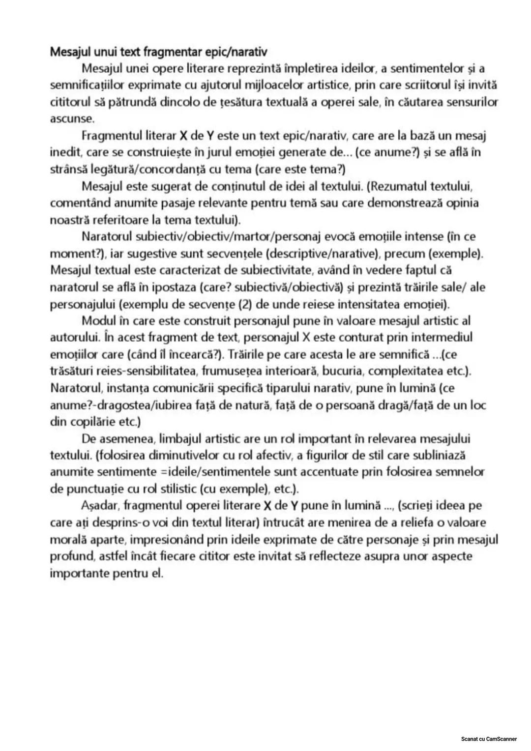 In redactarea textului:
Mesajul textului
- vei preciza mesajuli/o semnificatie a textului, prin referire la tema
-vei prezenta unu/doua ele