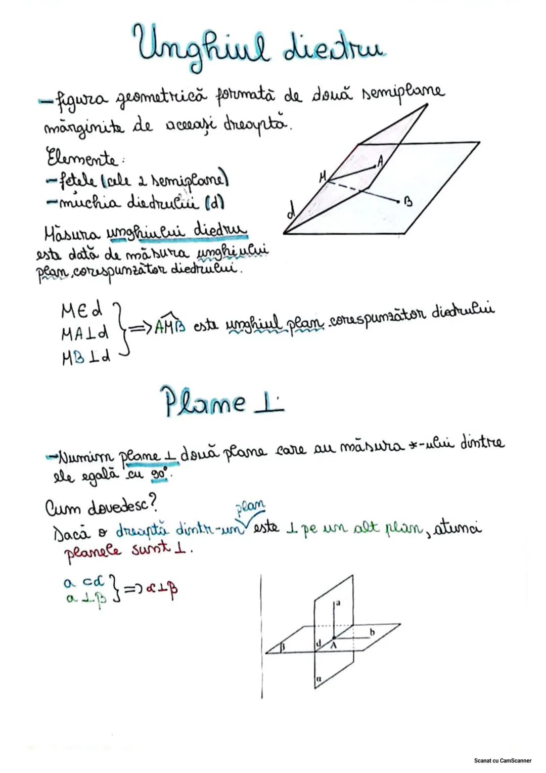 Unghiul dintre
o dreaptă și un plan
A € α
Bła
*(AB,α) = *(AB, PM(α) AB)
= *(AB, AC) = *BAC (fig 1)
*Unghiul dintre dreapta
AB si α este ung