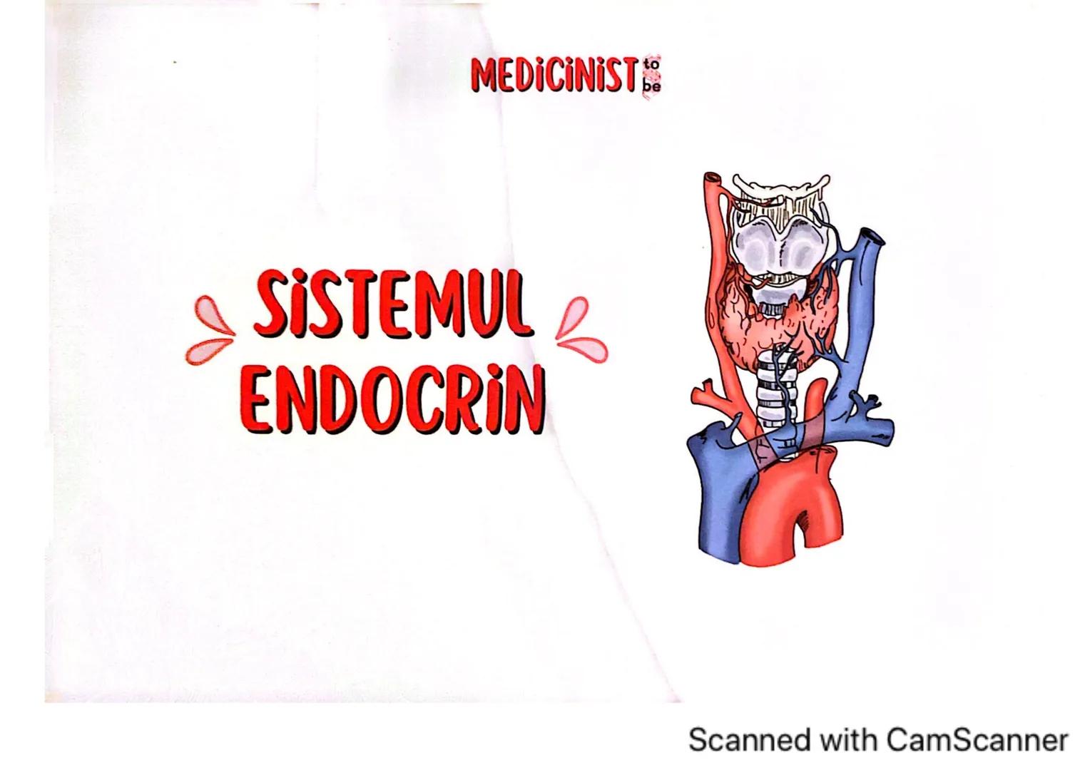 # MEDICINIST
# SISTEMUL
# ENDOCRIN
Scanned with CamScanner # SISTEMUL ENDOCRIN
# CUPRINDE:
GLANDE ENDOCRINE
CELULE ENDOCRINE
dispuse di