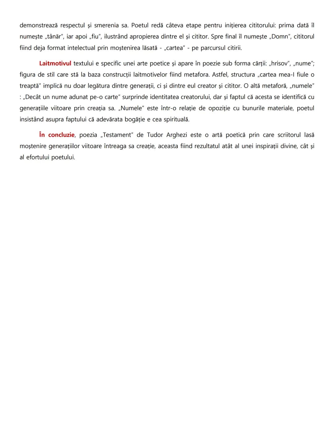 # TEMA ŞI VIZIUNEA
Testament de Tudor Arghezi
Poezia „Testament", de Tudor Arghezi, a fost aşezată în deschiderea volumului „Cuvinte potri