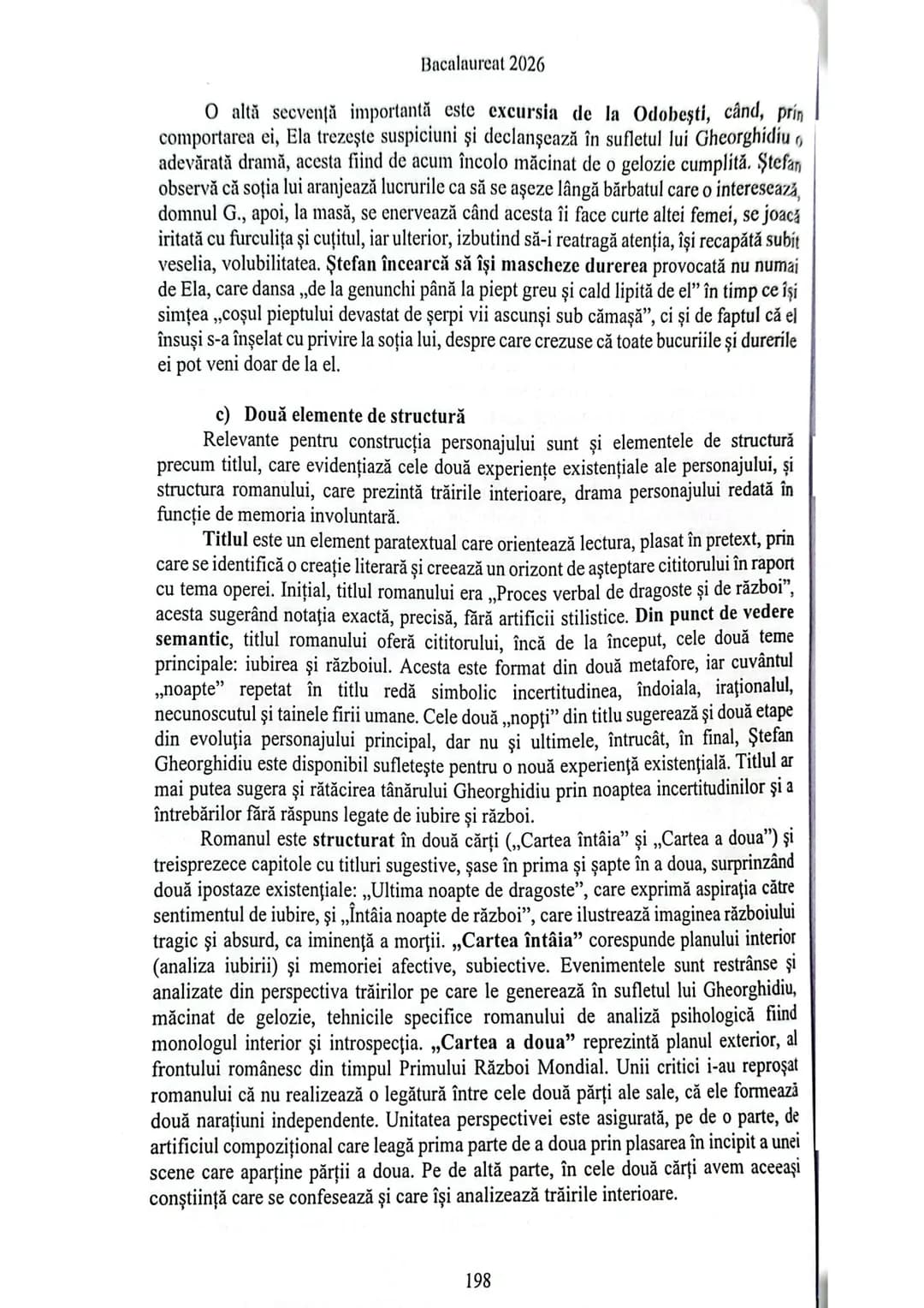 Bacalaureat 2026
frontului românesc din timpul Primului Război Mondial. Unii critici i-au reprosa
romanului că nu realizează o legătură înt