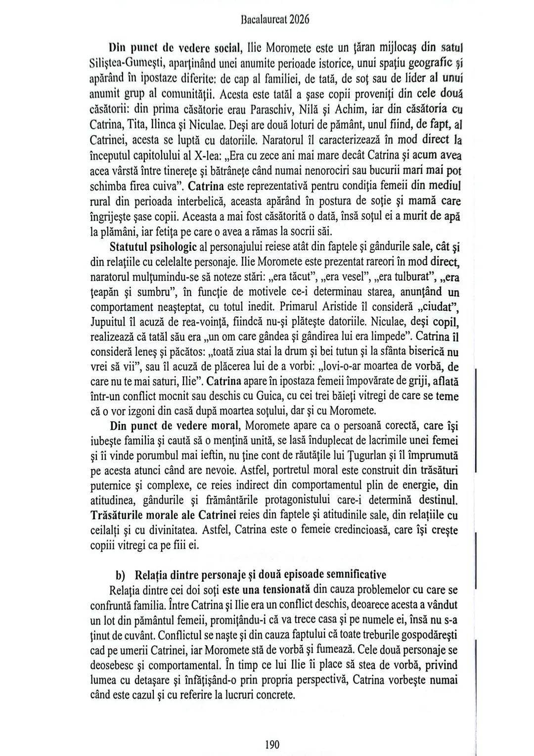 # Bacalaureat 2026
## 11. Particularități de construcție a unui personaj: Ilie Moromete
### 1. Introducerea
Personajul literar este princ