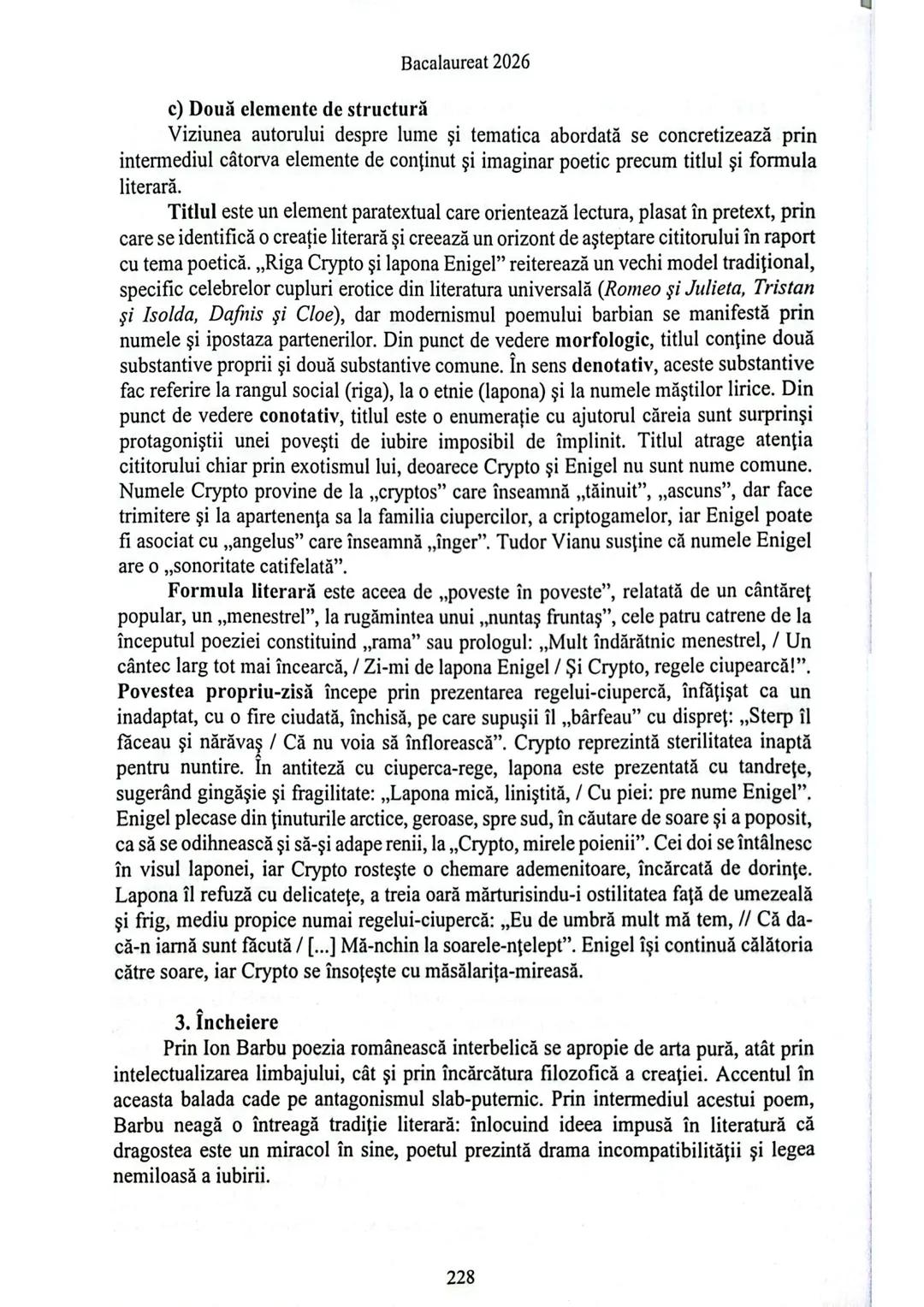 Bacalaureat 2026
3.2.5 Riga Crypto şi lapona Enigel de Ion Barbu
1. Introducere
Modernismul este o mişcare amplă, constituită la sfârşitu