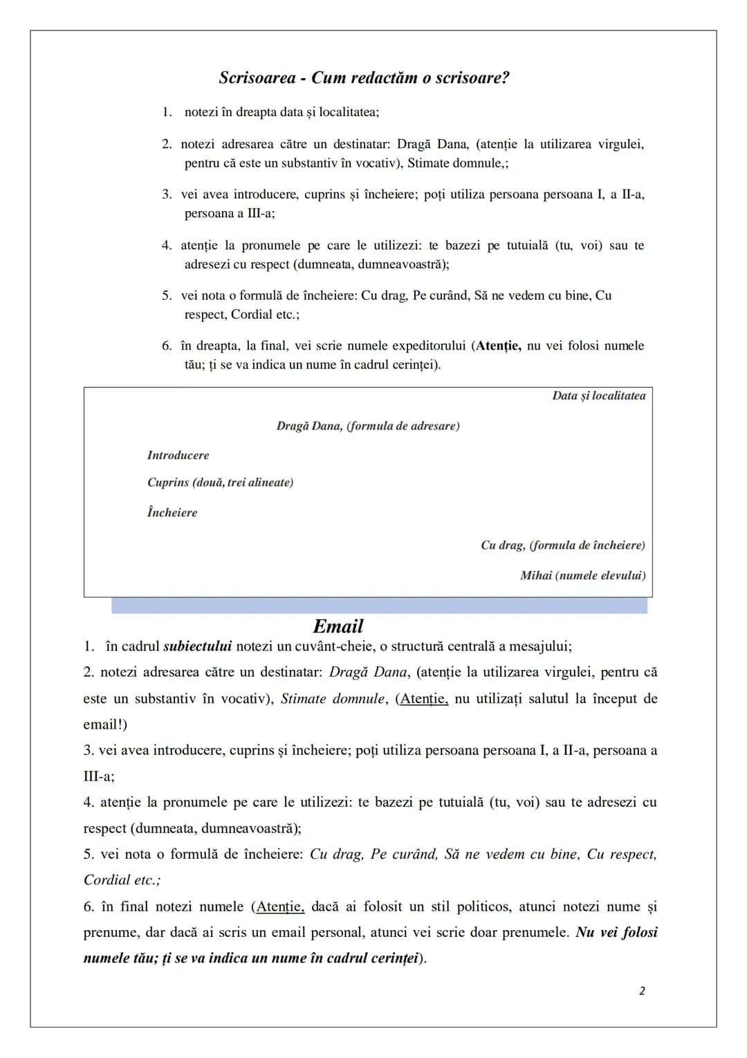 # Cum scriem jurnale, scrisori, emailuri?
a) Trăsăturile jurnalului, ale scrisorii și ale emailului;
b) Cum să le aplicăm în exercițiile de