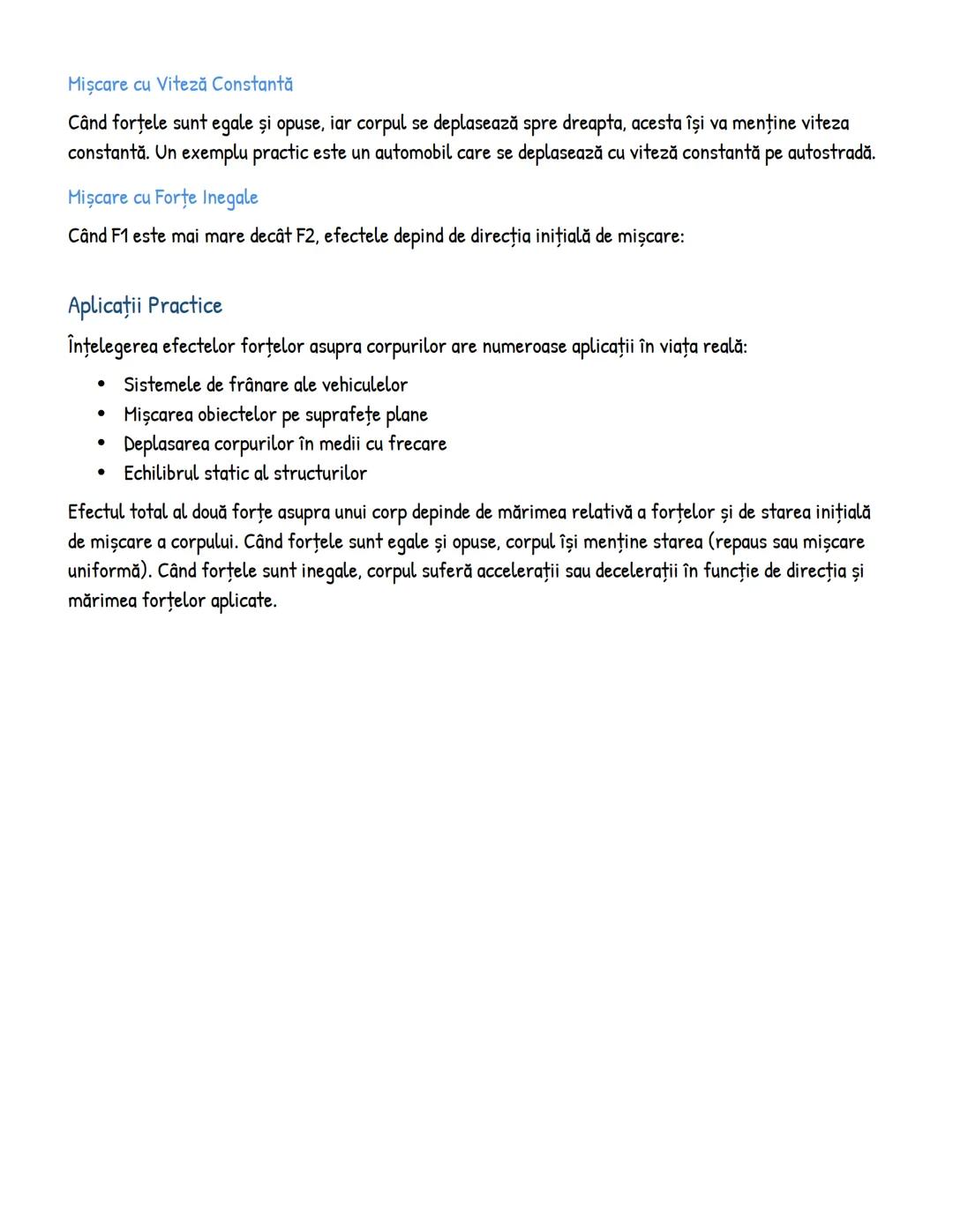 # Forţe şi Mişcare - Efectul Total al Două Forţe asupra unui
Corp
## Introducere în Studiul Forţelor
În mecanică, studiul forţelor şi efec