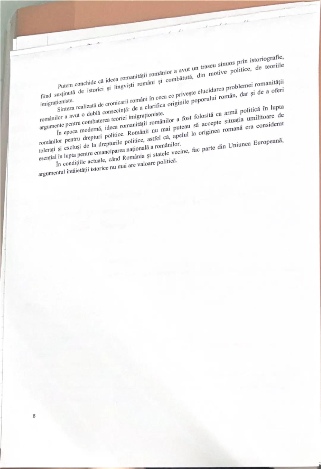 # SCURTA SCHEMA PENTRU TEMA ROMANITATEA ROMANILOR
Interesul pentru originea poporului roman a determinat aparitia a trei teze sau teorii
le
