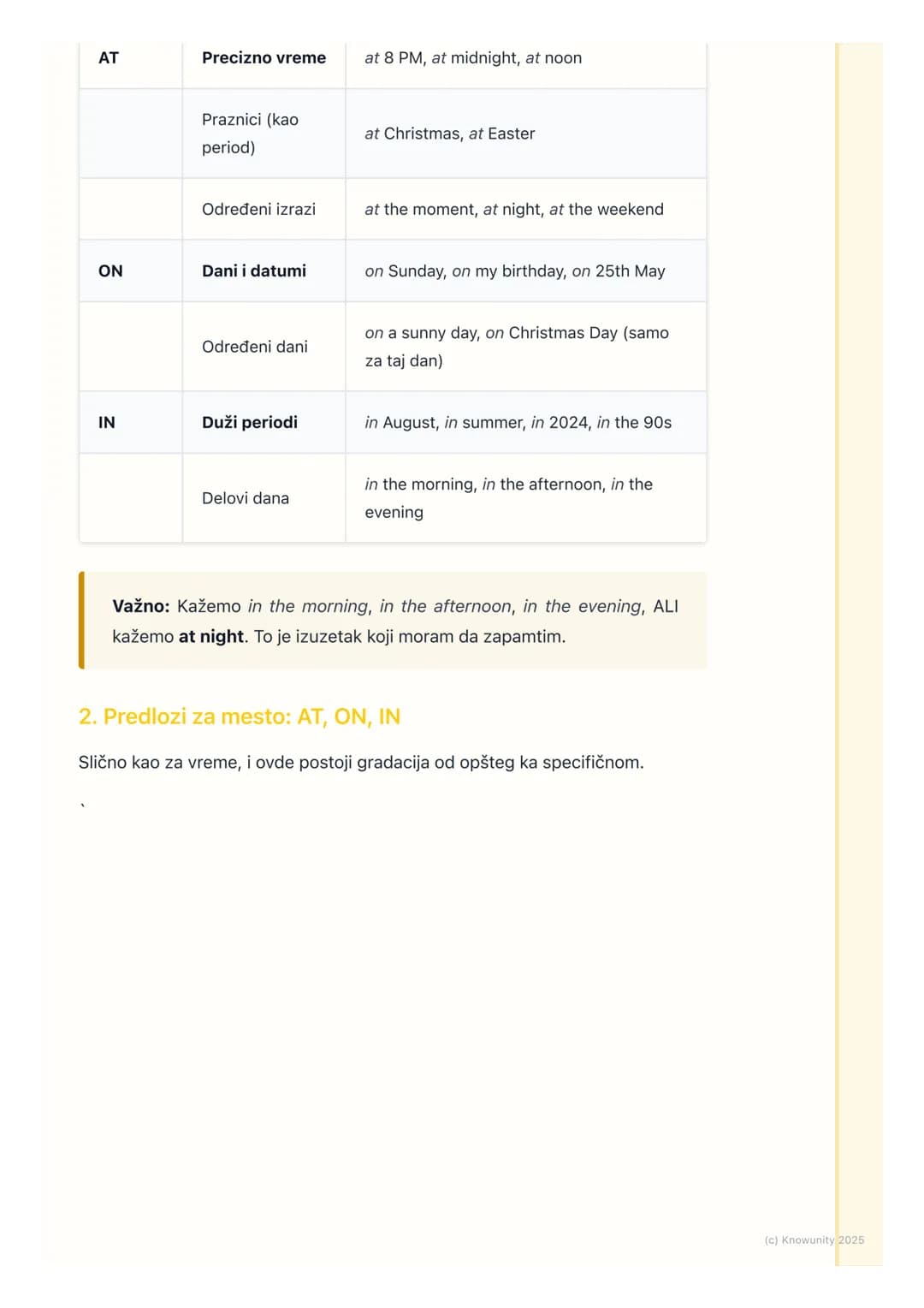 # Predlozi (Prepositions)
Predlozi (Prepositions) - Uvod
Predlozi su kratke reči (kao što su in, on, at, for, to, from) koje obično stoje
