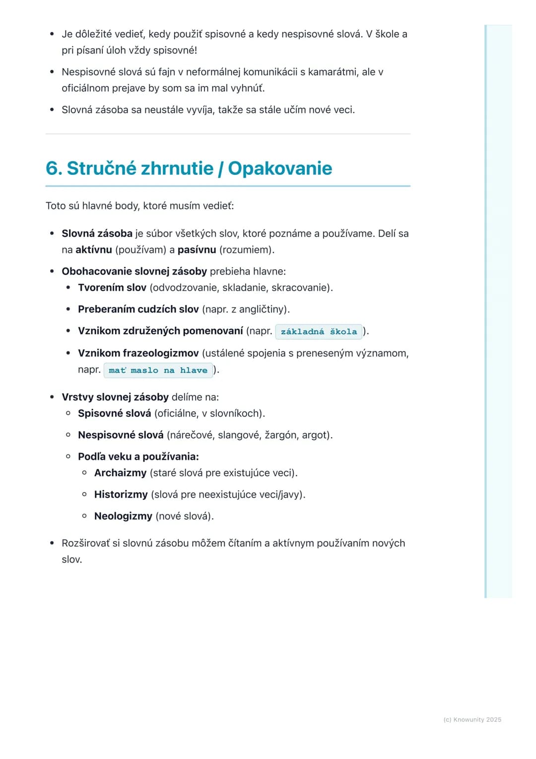 # Slovná zásoba a jej
obohacovanie
1. Úvod do slovnej zásoby
Slovná zásoba je pre mňa dosť dôležitá, lebo bez nej by sme sa nevedeli
poria