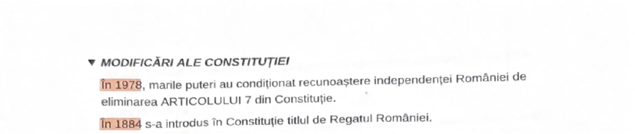 # CONSTITUŢIILE DIN ROMÂNIA
1. Constituţia din 1866
2. Constituţia din 1923
3. Constituţia din 1938
4. Constituţia din 1948
O lege fundament