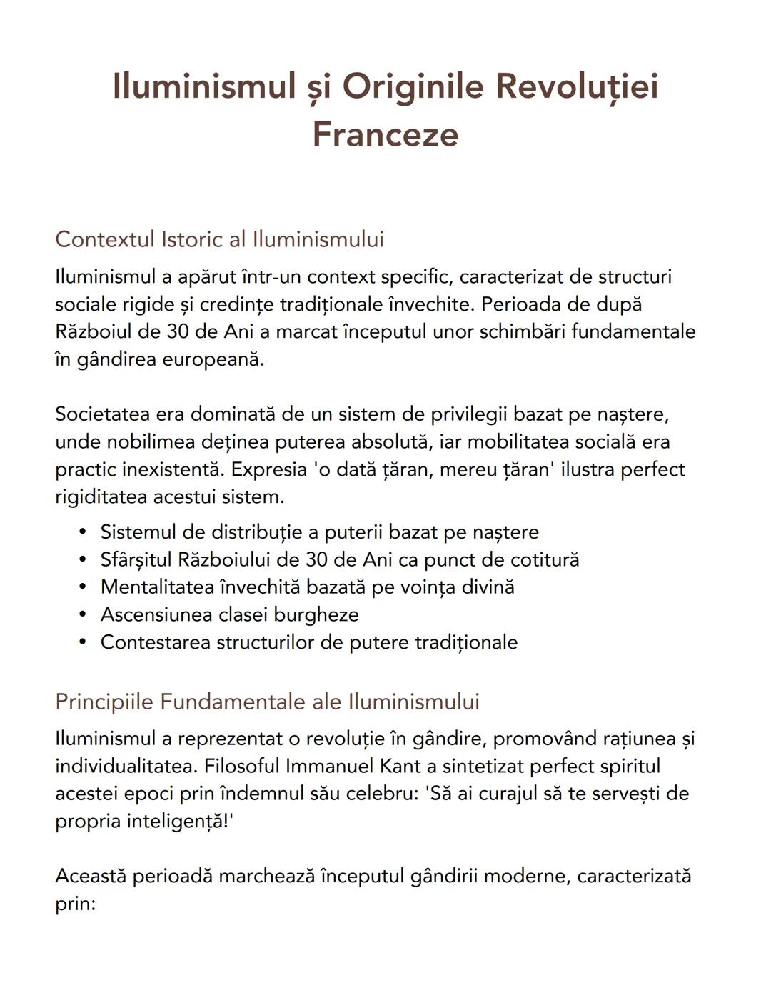 # Iluminismul și Originile Revoluției
Franceze
Contextul Istoric al lluminismului
Iluminismul a apărut într-un context specific, caracteri