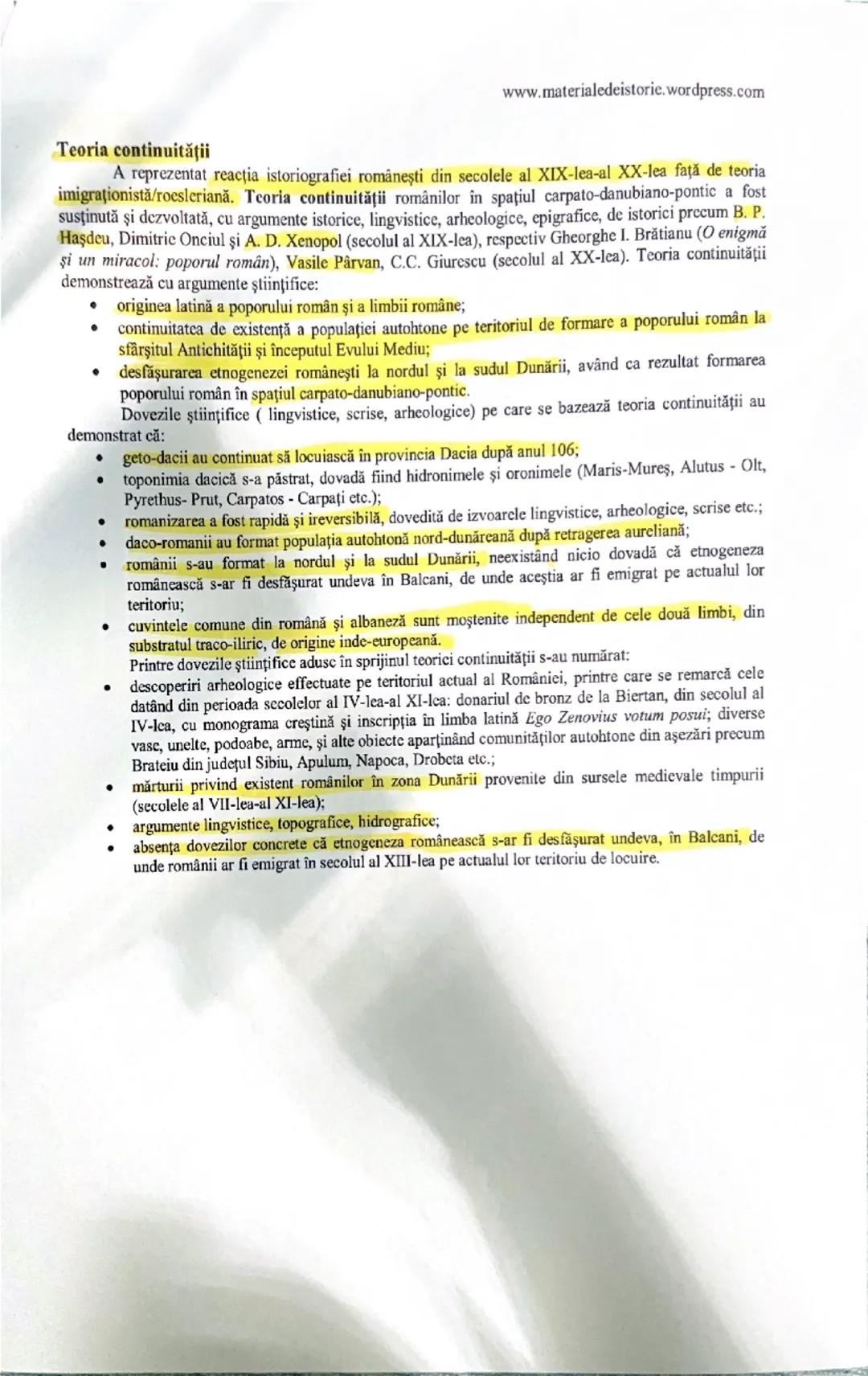 www.materialedeistorie.wordpress.com
ROMANITATEA ROMÂNILOR ÎN VIZIUNEA ISTORICILOR
I. Trăsături generale ale etnogenezei româneşti
a. Get