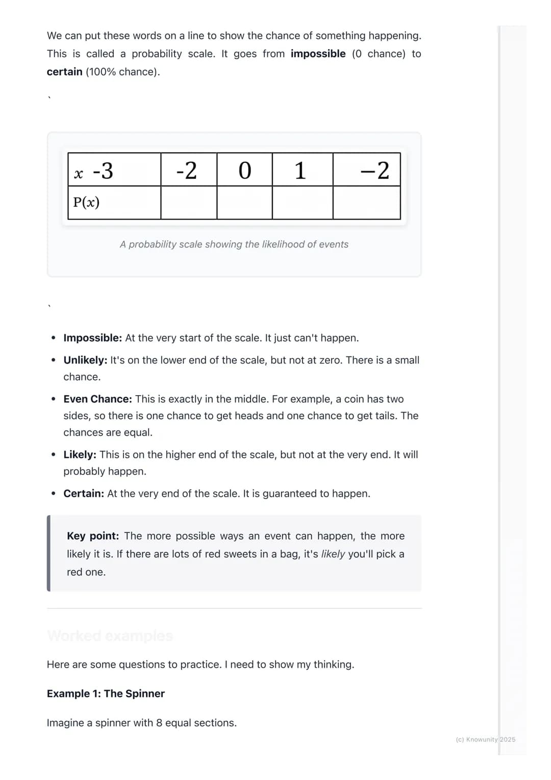 # Probability
What is probability?
Probability is a part of maths that is all about chance. It helps us figure out
how likely it is that s