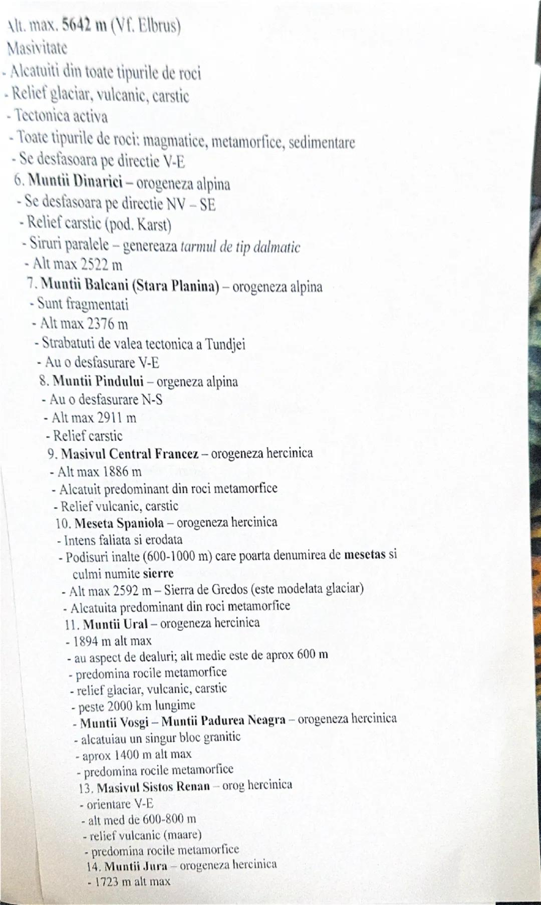 1. Trepte si tipuri de relief
RELIEFUL MAJOR AL EUROPEI
- Cca 84% din relieful Europei are sub 500 m
- Din punct de vedere structural avem: