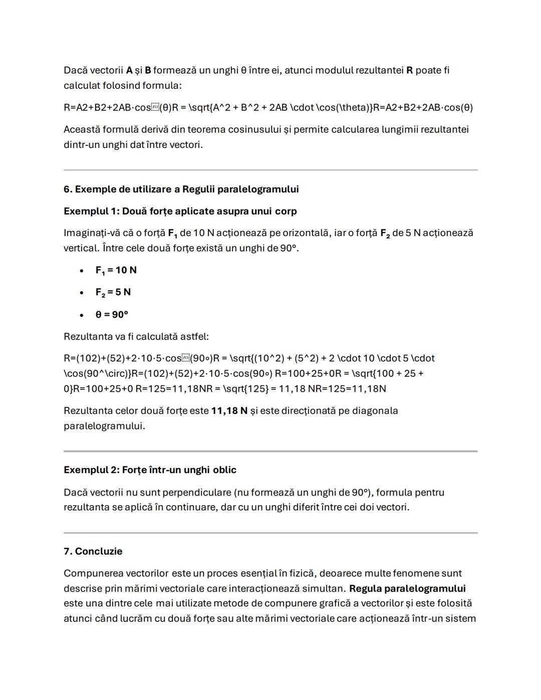--- OCR Start ---
Lecţia: Compunerea mărimilor vectoriale. Regula paralelogramului
Introducere:
În fizică, multe fenomene sunt descrise prin