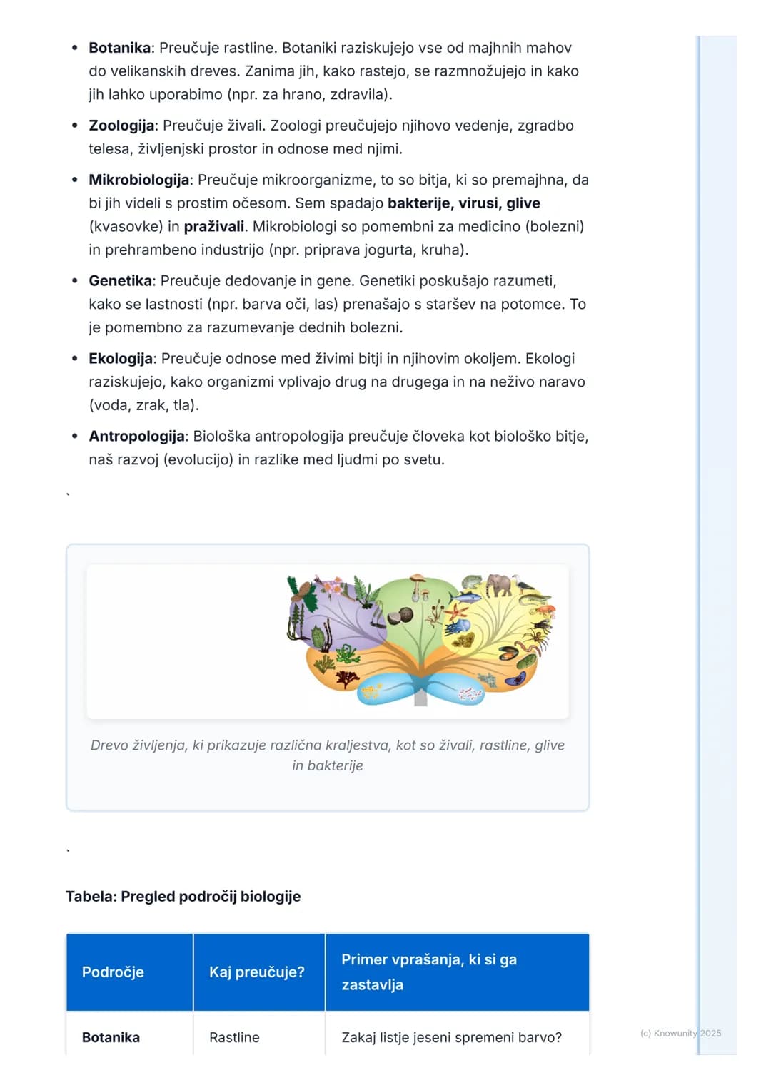 # Kaj je biologija?
Kaj je biologija?
Biologija je naravoslovna veda, ki preučuje življenje in živa bitja. Beseda
izvira iz grščine: bios