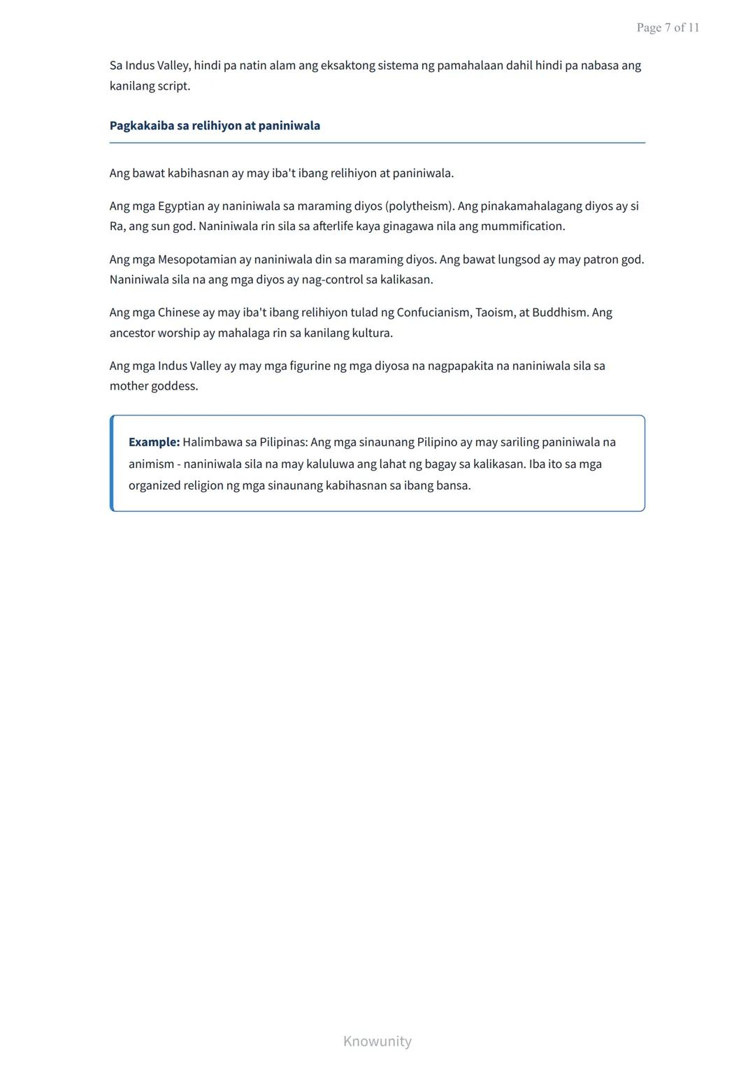 # Sinauang Kabihasnan ng Daigdig: Pagkakatulad at Pagkakaiba
Pag-aaral ng mga sinauang kabihasnan at kanilang mga katangian
## Mga Layunin