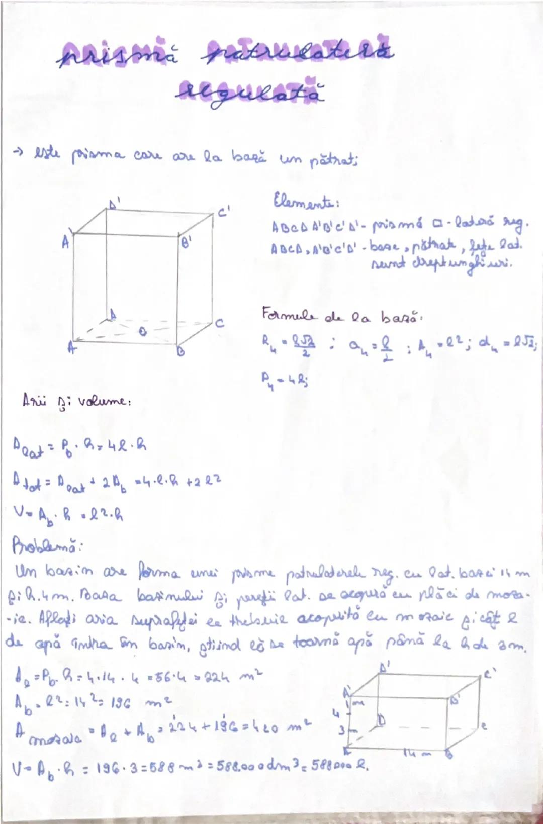 --- OCR Start ---
Prisme regulate
Def: 6 dreaptă core alunecă pe un poligon oarecare si rămâne
paralelă cu o dreaptă fixată (care nu este pa