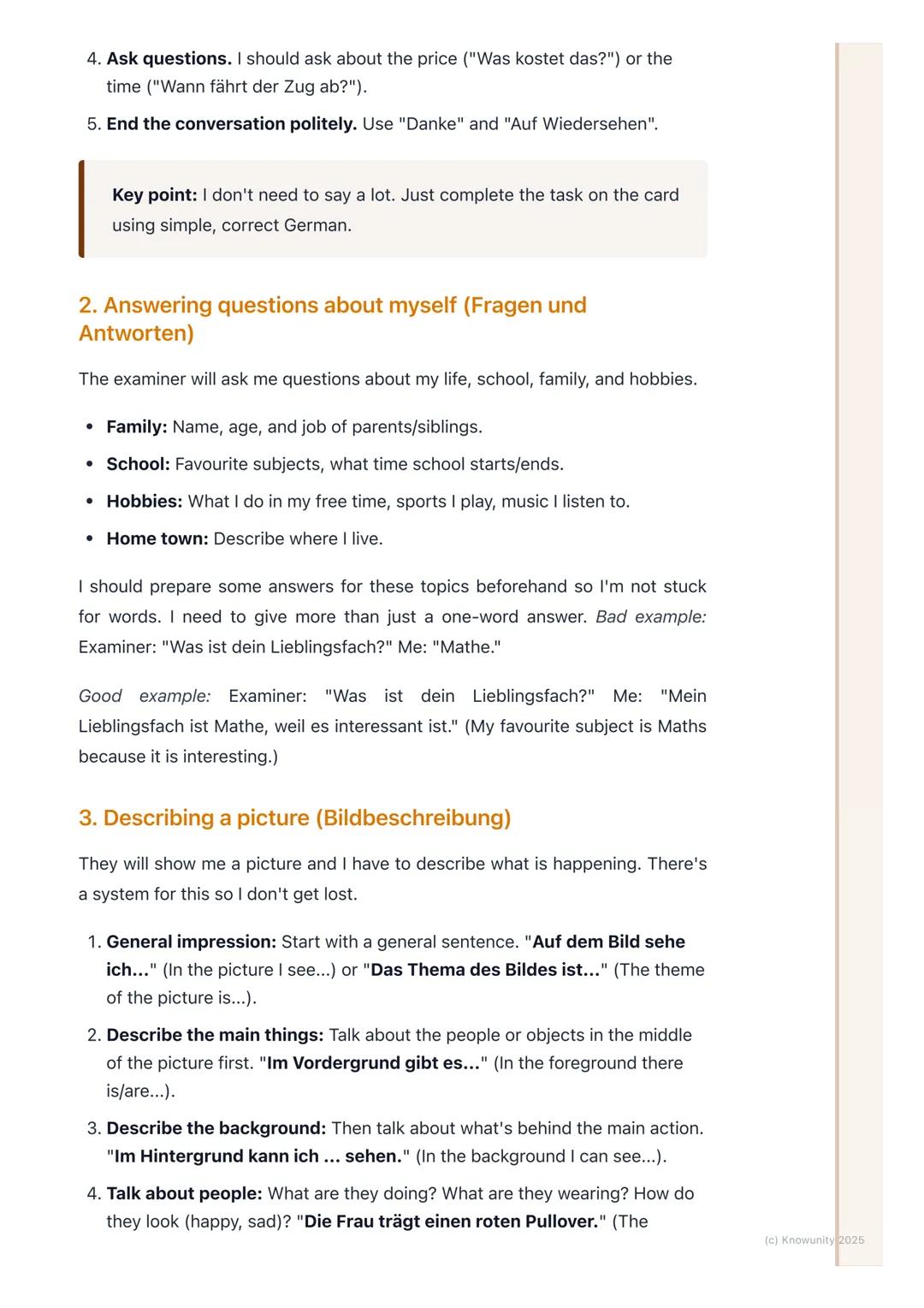 # Speaking Practice
(Sprechübungen)
Introduction to speaking practice
This is for the oral part of the exam. It's all about showing you ca