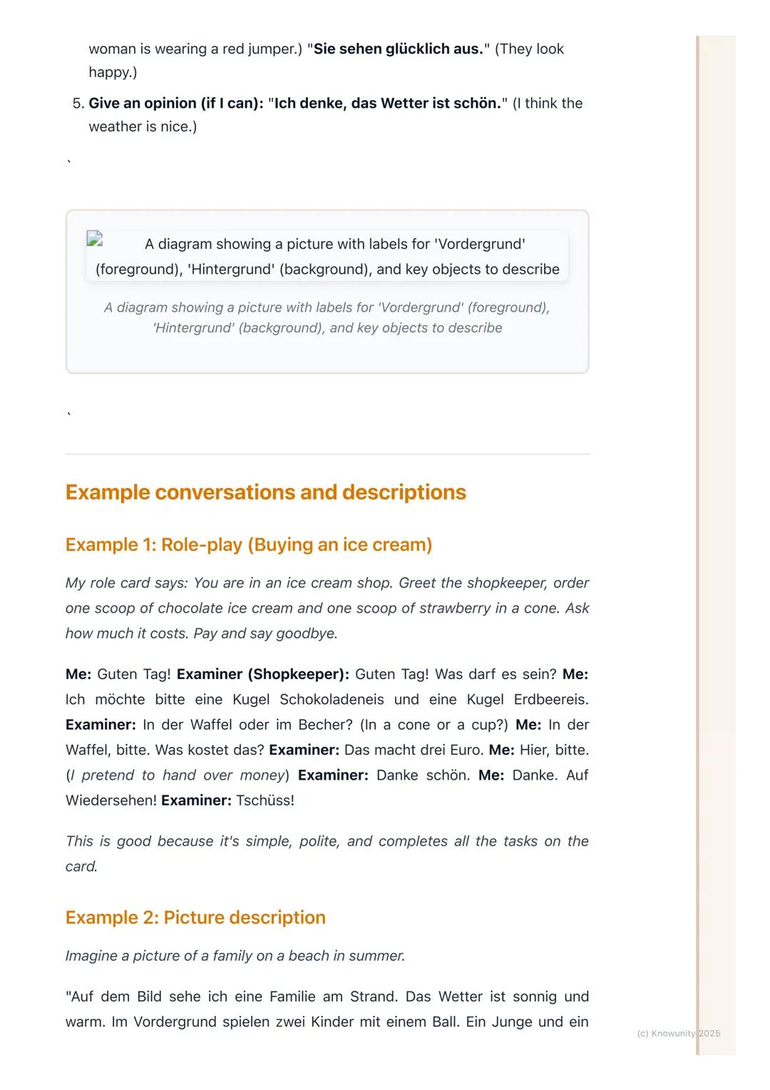 # Speaking Practice
(Sprechübungen)
Introduction to speaking practice
This is for the oral part of the exam. It's all about showing you ca