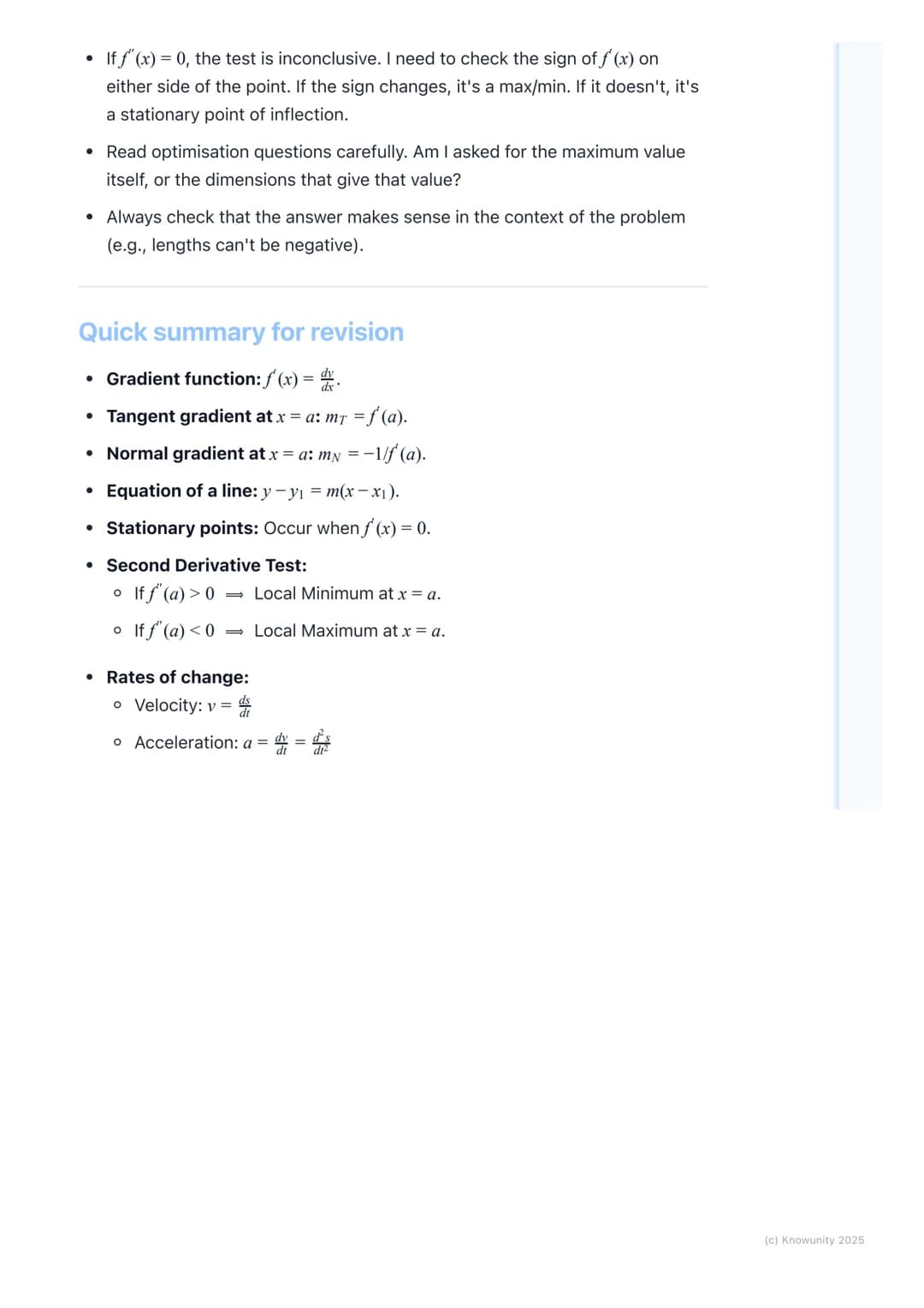 # Applications of Differentiation
An overview of applications
Differentiation isn't just about finding the derivative of a function. It's