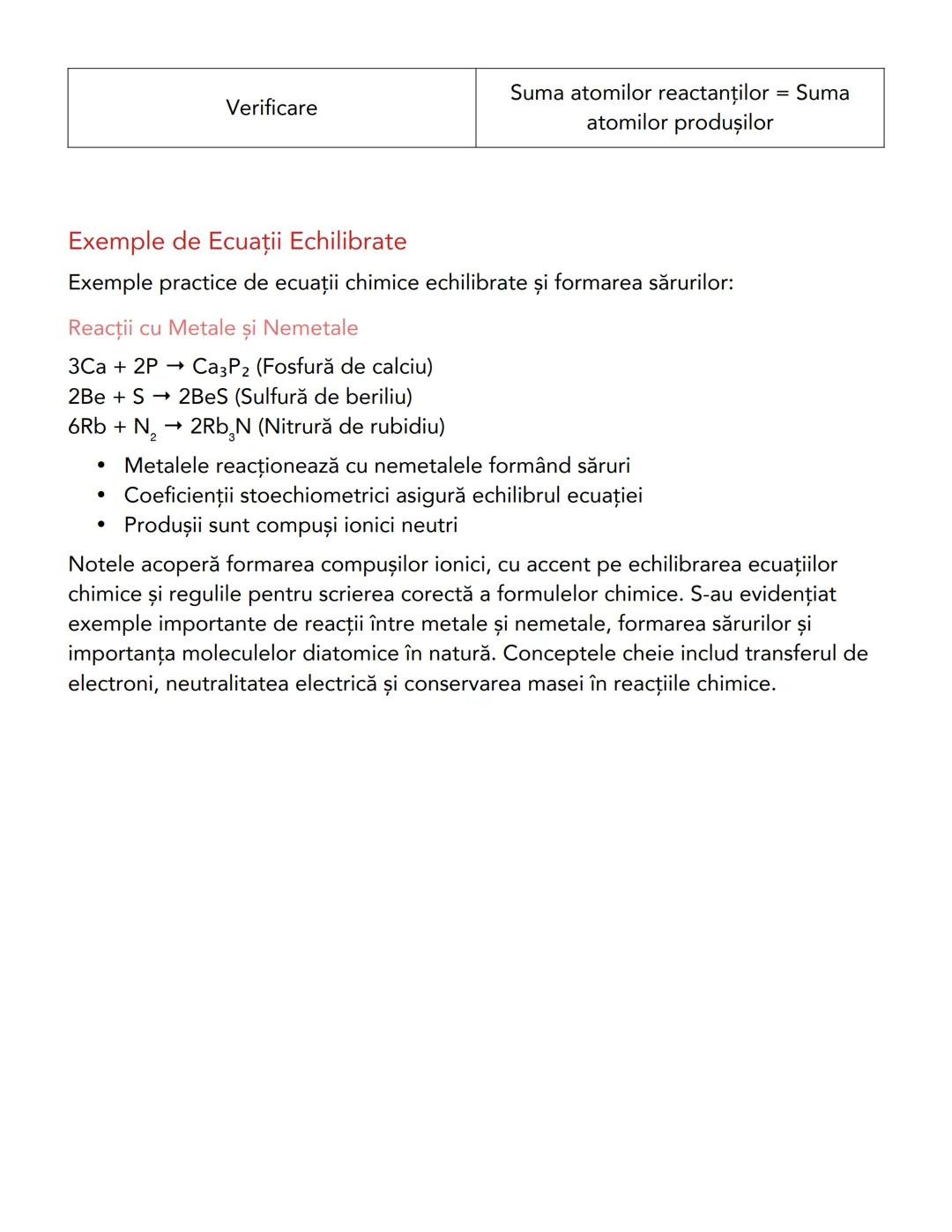 # Ecuatii Chimice și Formarea Compușilor Ionici
## Formarea Compușilor Ionici
În chimie, formarea compușilor ionici implică transferul de