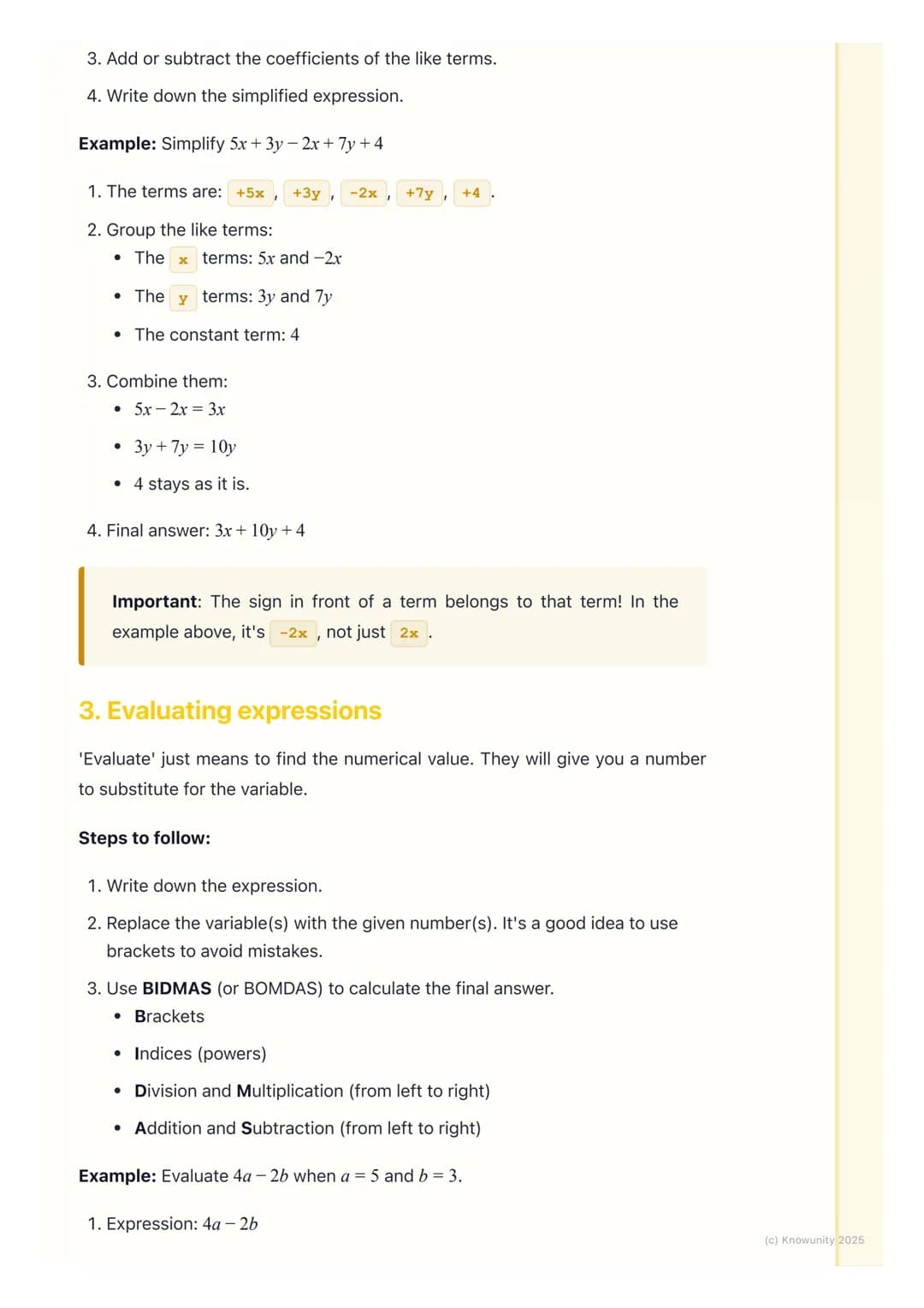 # Algebraic Expressions
## What are algebraic expressions?
Algebra is like a language that uses letters to represent unknown numbers. An
a