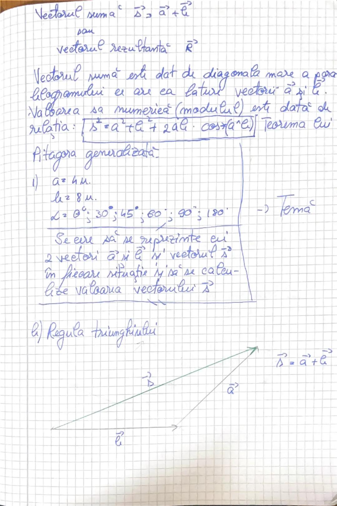 --- OCR Start ---
Speratú en vectori
1) Adunarea sau Compunerea vectorilor. Pentru a
adema / compune vectori se folosese mai multe
metade/re