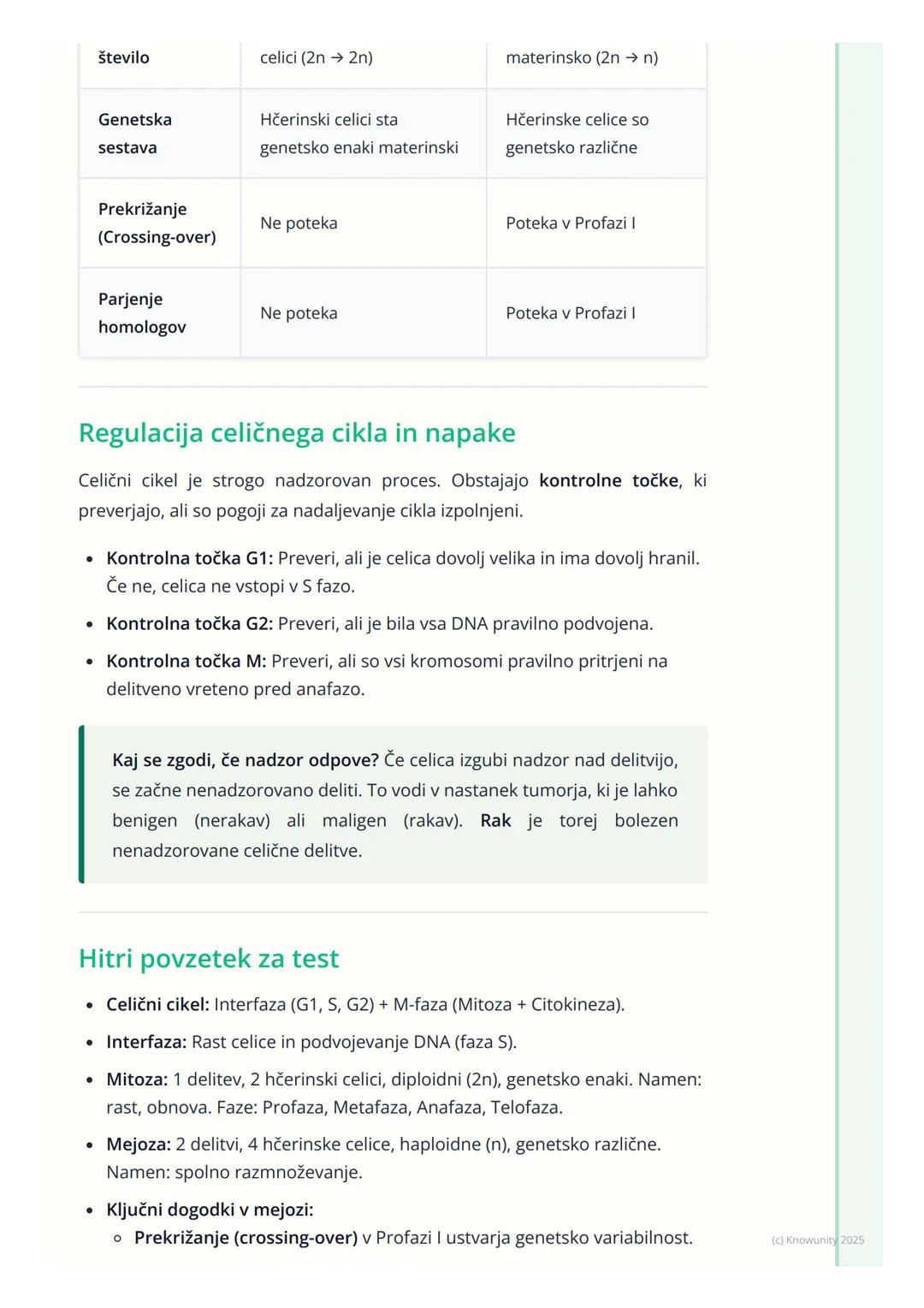 # Celični cikel in delitev celic
## Pregled celičnega cikla
Celični cikel je urejeno zaporedje dogodkov v življenju celice, ki vodi v njen
