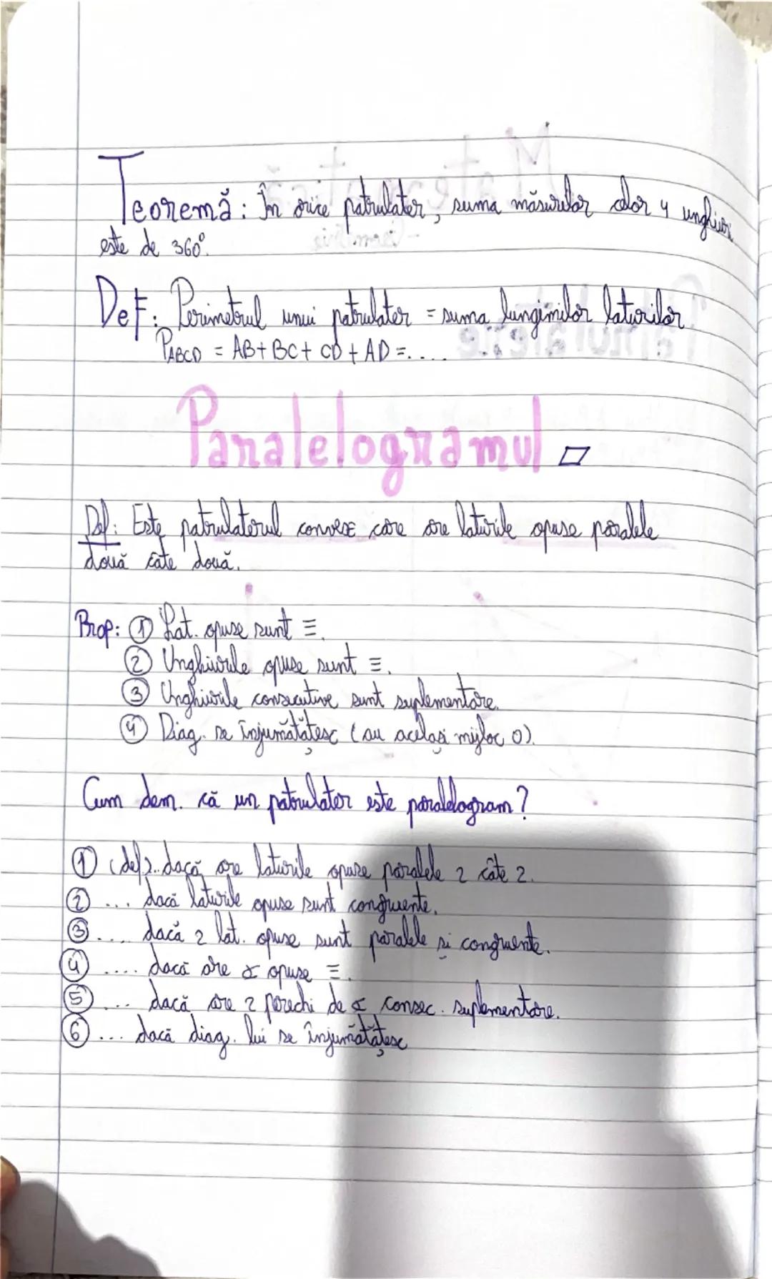 # Matematică
-Geometrie
# Patrulatere
Def: Dacă A,B,C,D - 4 puncte necol., cu oricare 3 necol., fig. formată
din AB∪BC∪CD∪DA se numește pa
