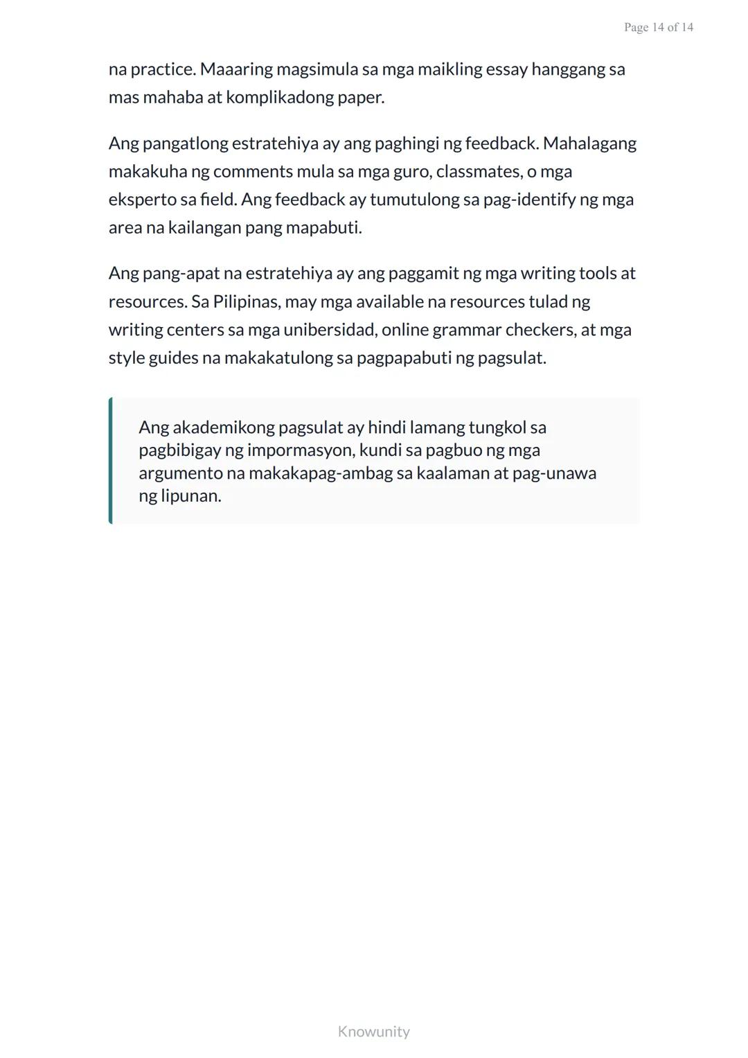# Pag-unawa sa Akademikong Diskurso: Katangian ng Akademikong Pagsulat
Pag-aaral ng mga katangian at elemento ng akademikong pagsulat
## M
