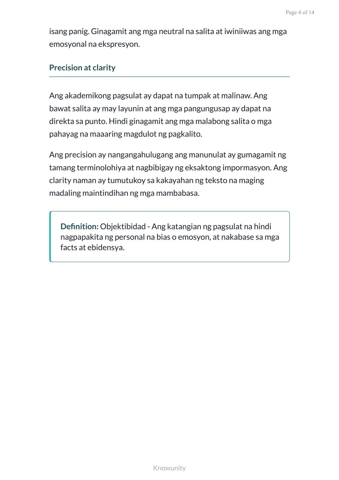 # Pag-unawa sa Akademikong Diskurso: Katangian ng Akademikong Pagsulat
Pag-aaral ng mga katangian at elemento ng akademikong pagsulat
## M