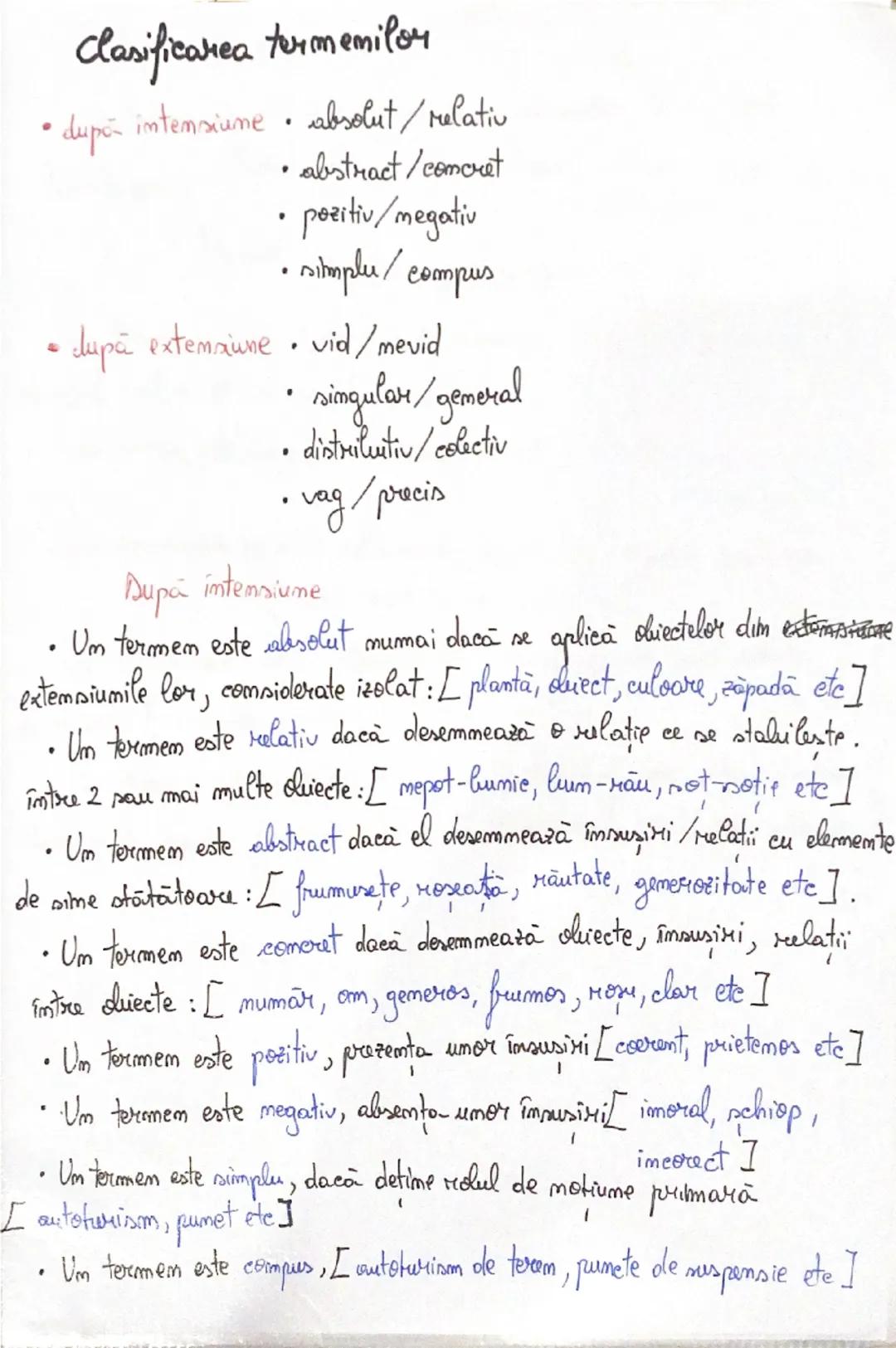--- OCR Start ---
Clasificarea termenilor
•
după
intensiune absolut/relativ
•
• abstract/comcret
pozitiv/megativ
simplu/compus
după
•
extema