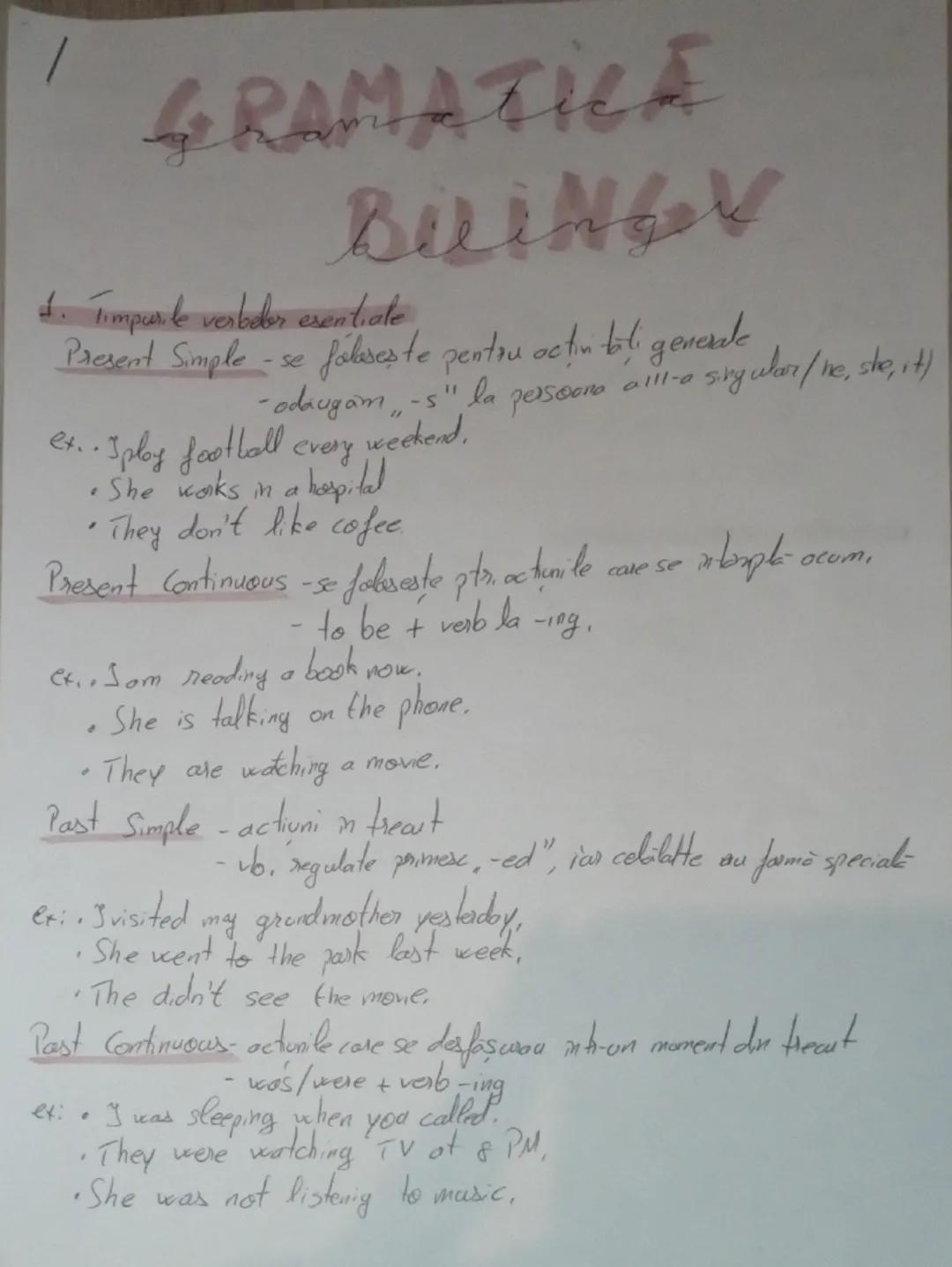 Gramatică pentru bilingv la engleză