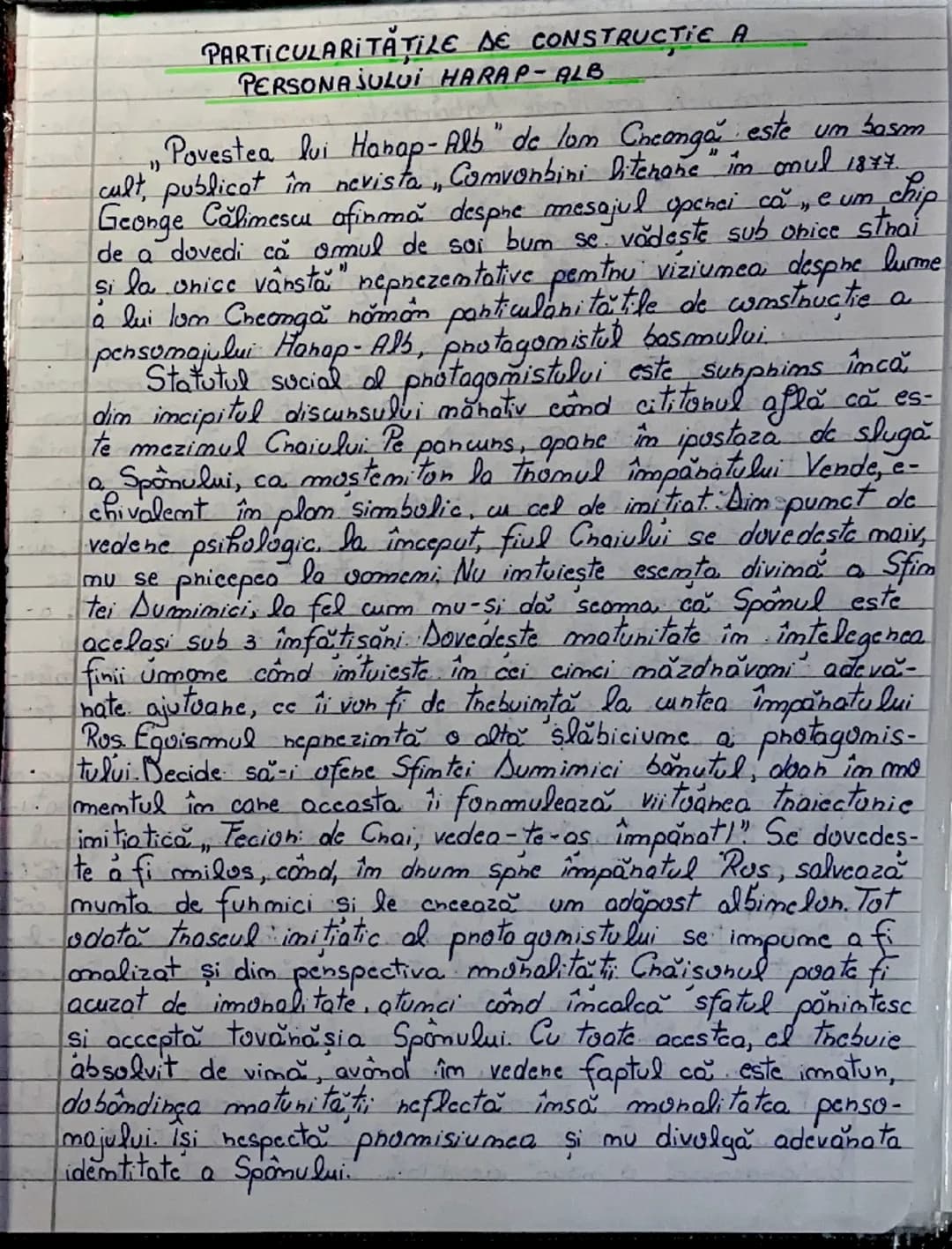 # PARTICULARITĂȚILE DE CONSTRUCȚIE A
# PERSONAJULUI HARAP-ALB
„Povestea lui Harap-Alb” de Ion Creangă este un basm cult, publicat în revist