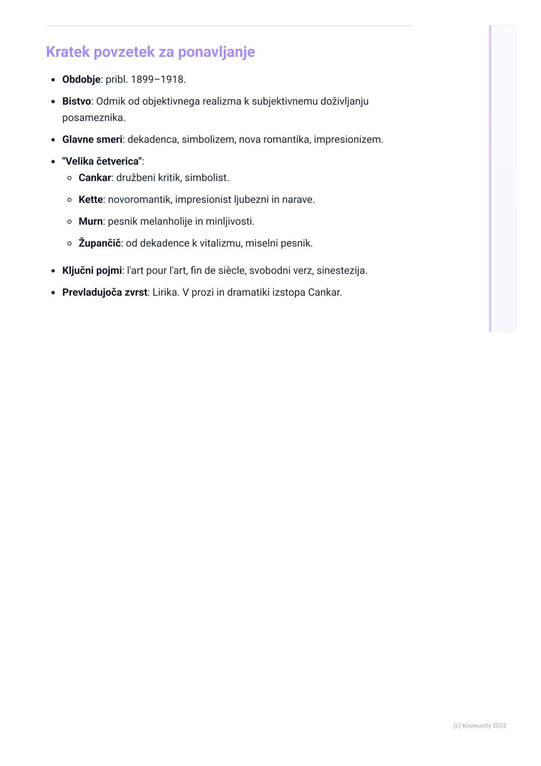 # Moderna
Uvod v slovensko moderno
Moderna je literarno obdobje, ki se v Evropi in pri nas pojavi na prehodu iz 19. v
20. stoletje, nekako