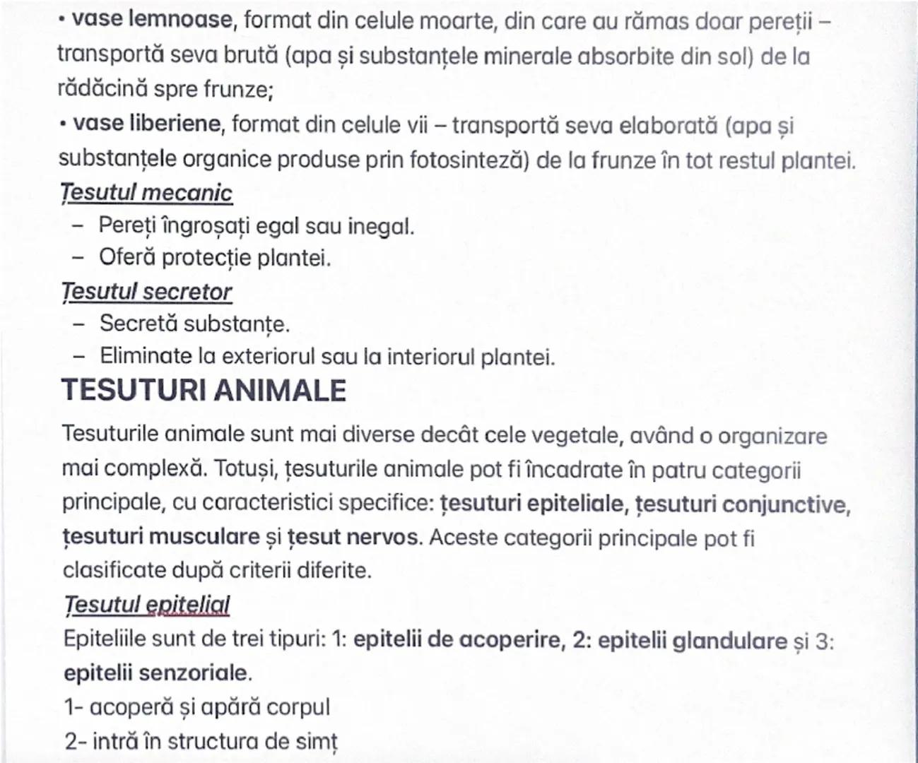 --- OCR Start ---
TIPURI DE TESUTURI VEGETALE SI ANIMALE
TESUTURI VEGETALE
Plantele cresc datorită unui țesut de creștere care se află în em