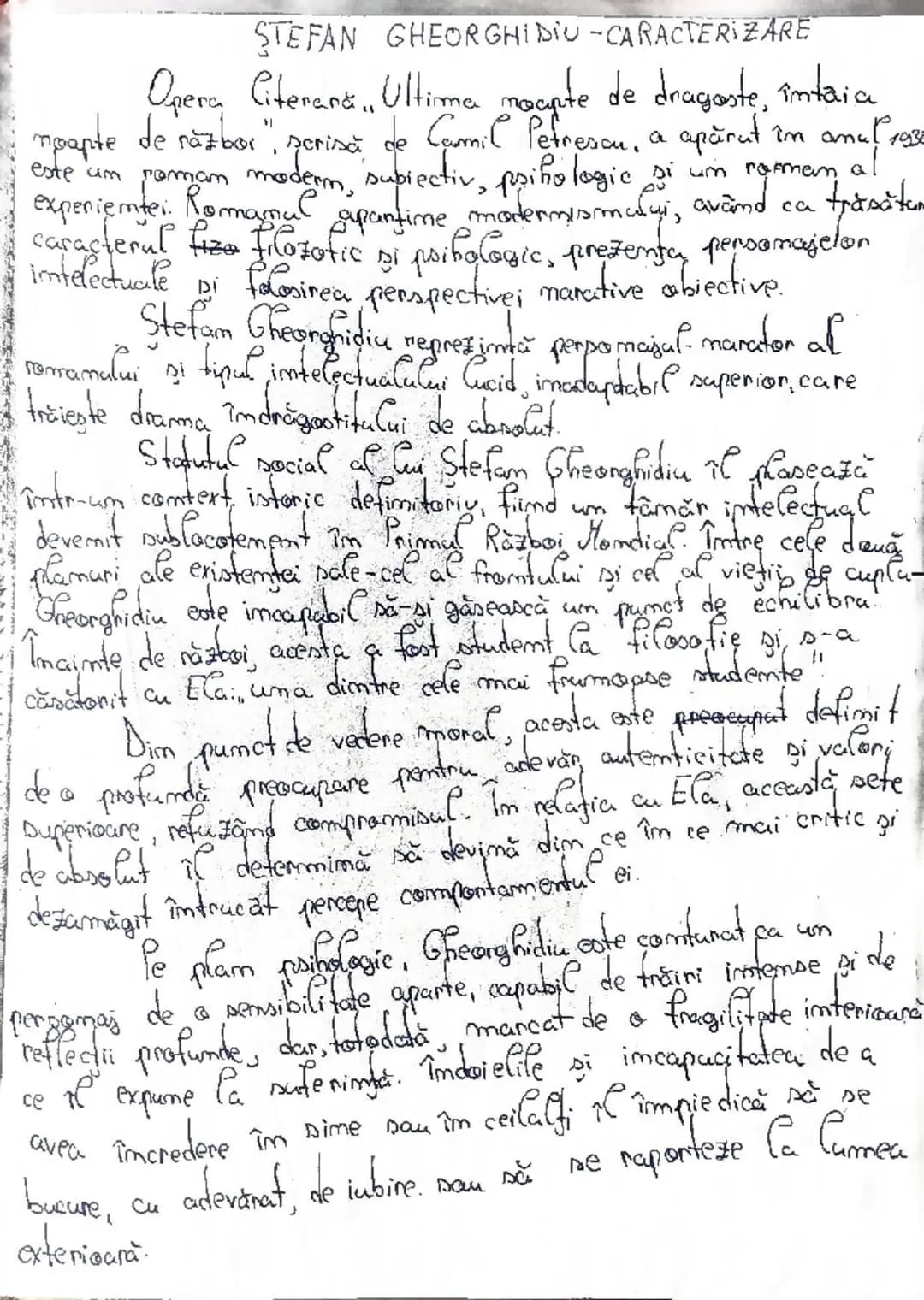 STEFAN GHEORGHIDIU-CARACTERIZARE
Opera Citerana.. Ultima maante de dragoste, întaia
îm amul 1935
al
mparte de războr, perisă, de Carmil Pet