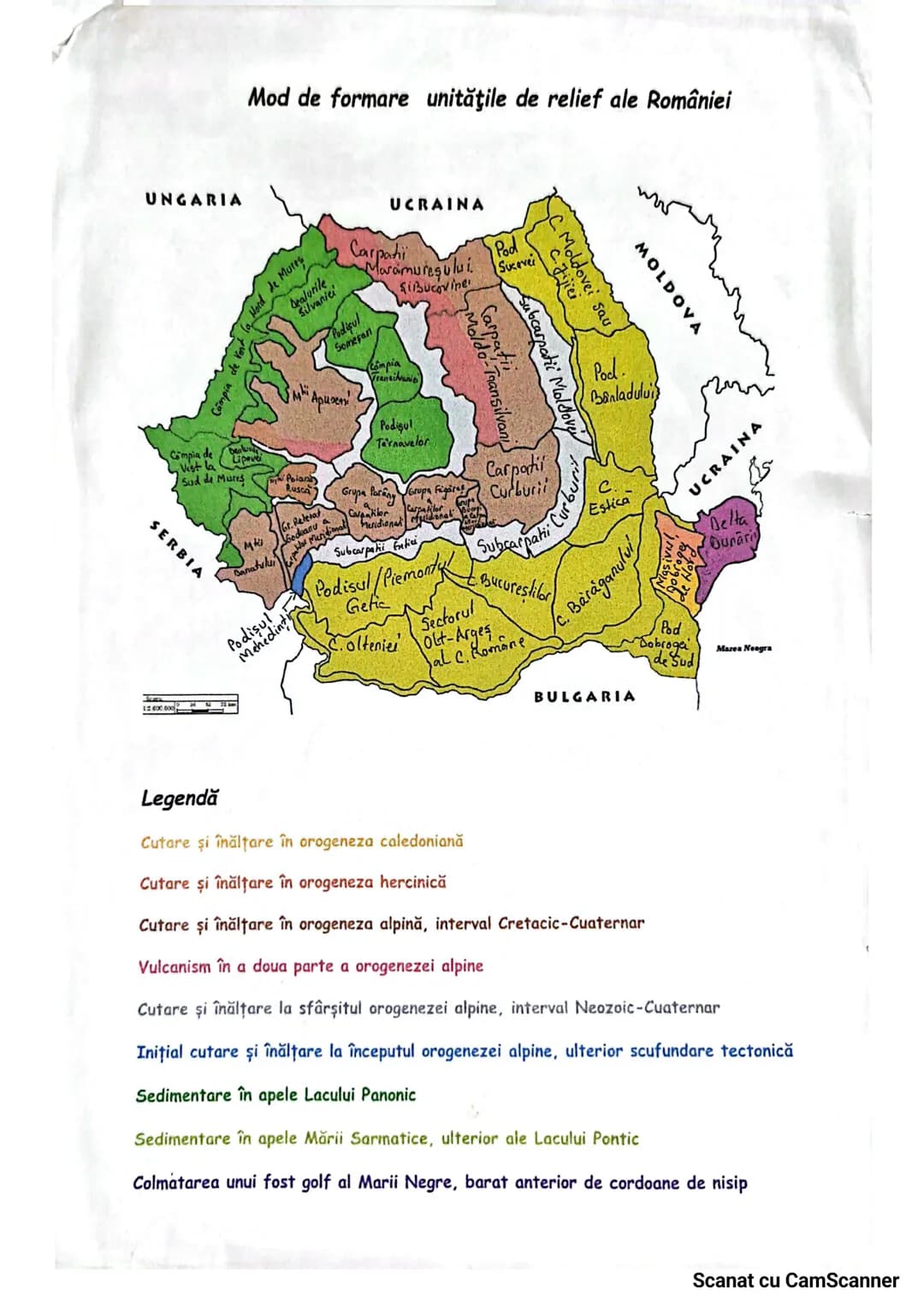 Mod de formare unităţile de relief ale României
UNGARIA
UCRAINA
Carpahi
Maramureşului.
SiBucovine
Pod
Sucever
Dealurile
Silvaniei
Camp