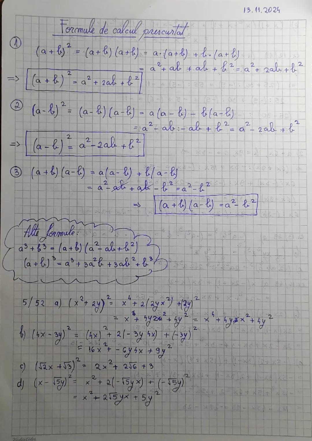 e ) ($\frac{1}{2}x-y$)^{2}=($\frac{1}{2}x$)^{2}+2($\frac{1}{2}x\cdot-y$)+$(-y)^{2}
$\frac{1}{4}x^{2}+(-xy)^{2}+y^{2}=\frac{x^{2}}{4}-xy+y^{2