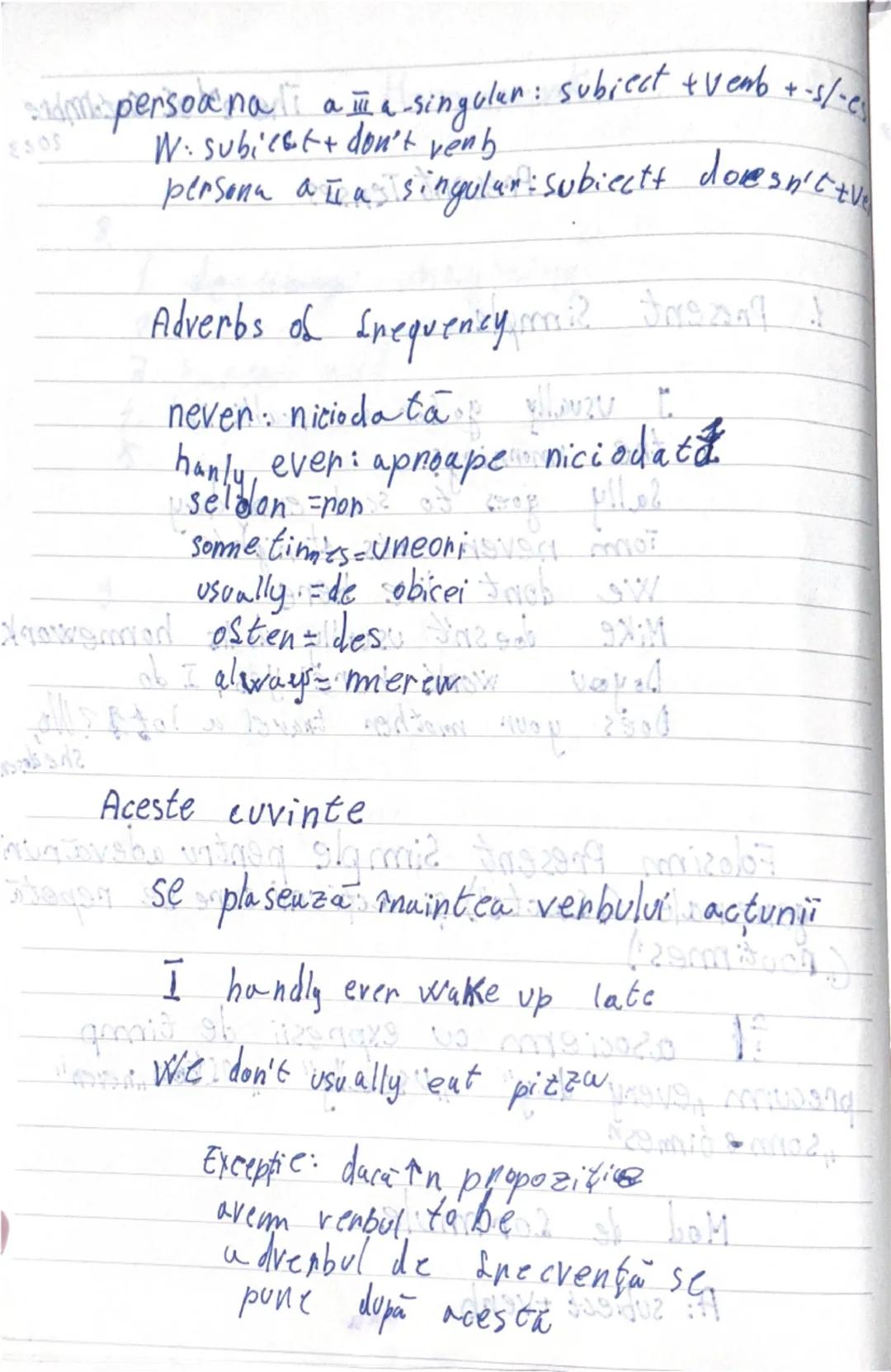 The 2nd of Octombre
2023
Present Tenses
1. Present Simple
I usually go for a walk in
the mornings
Sally goes to scod every day
Tom never e