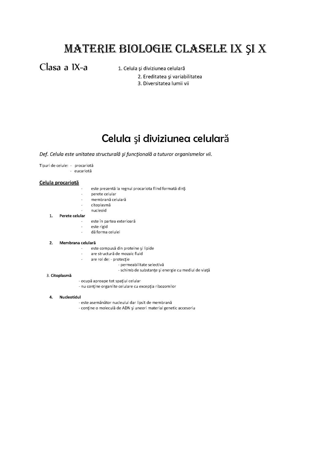 biologie vegetala si animala - BAC