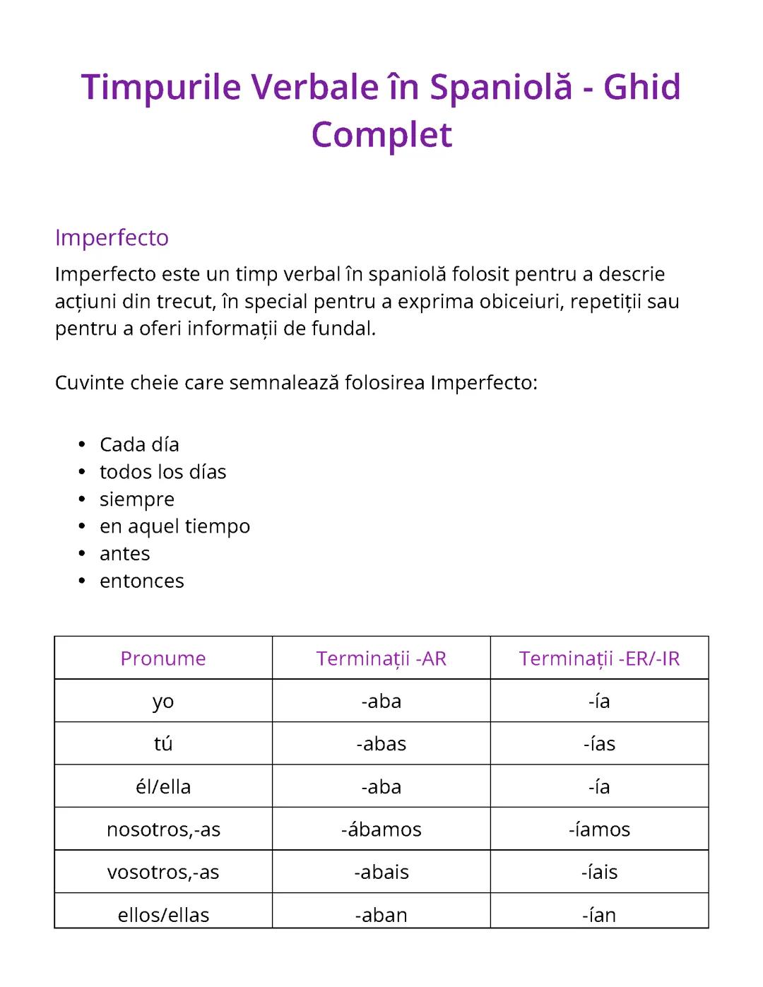 Timpurile Verbale în Spaniolă - Ghid Complet