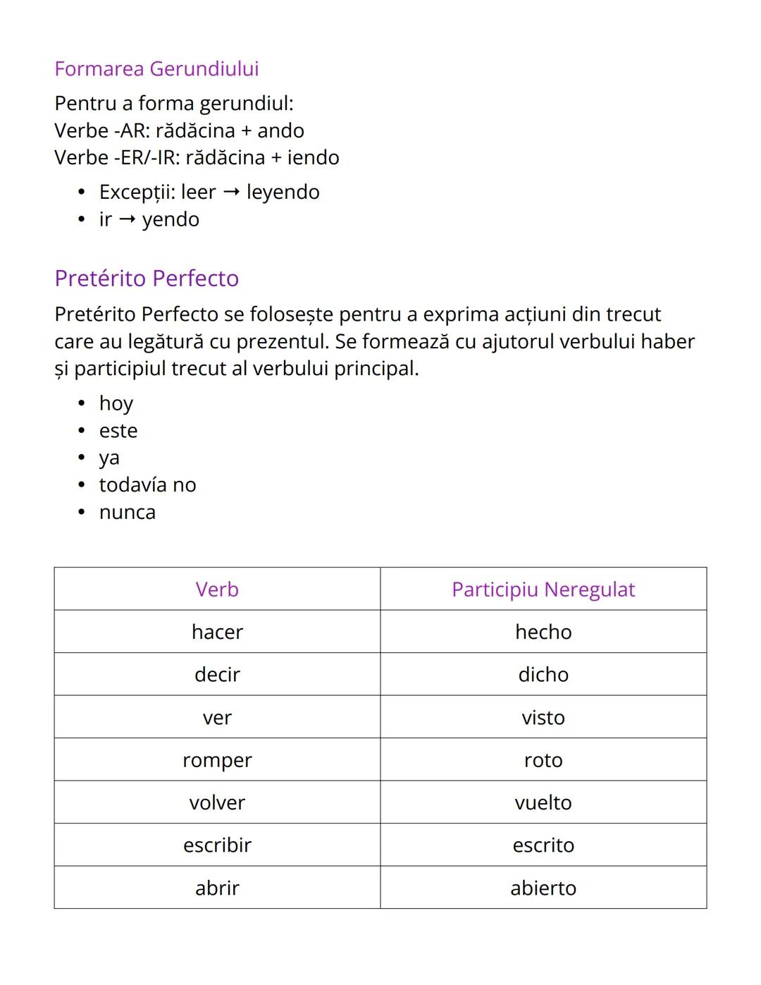 # Timpurile Verbale în Spaniolă - Ghid
Complet
# Imperfecto
Imperfecto este un timp verbal în spaniolă folosit pentru a descrie
acţiuni din