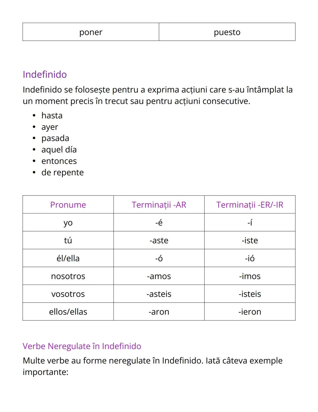 # Timpurile Verbale în Spaniolă - Ghid
Complet
# Imperfecto
Imperfecto este un timp verbal în spaniolă folosit pentru a descrie
acţiuni din
