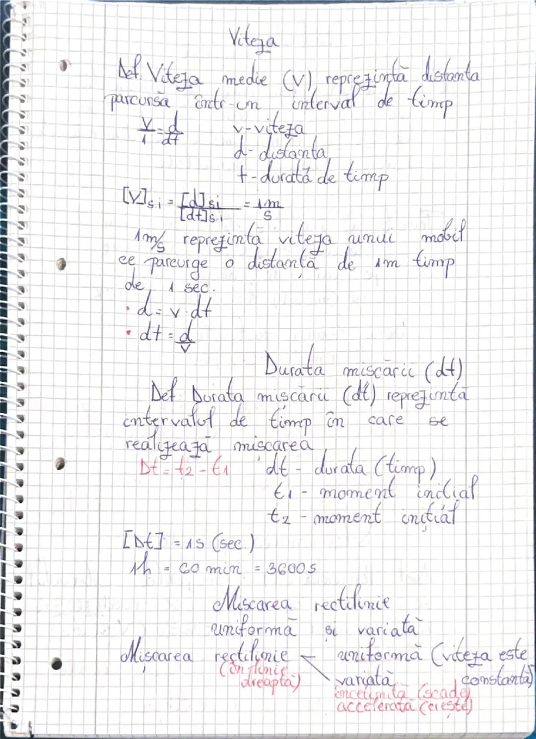 # Viteza
Def Viteza medie (V), reprezinta distanta
parcursa într-un interval de timp
$V = \frac{d}{dt}$
v-viteza
d-distanta
+-durata de timp