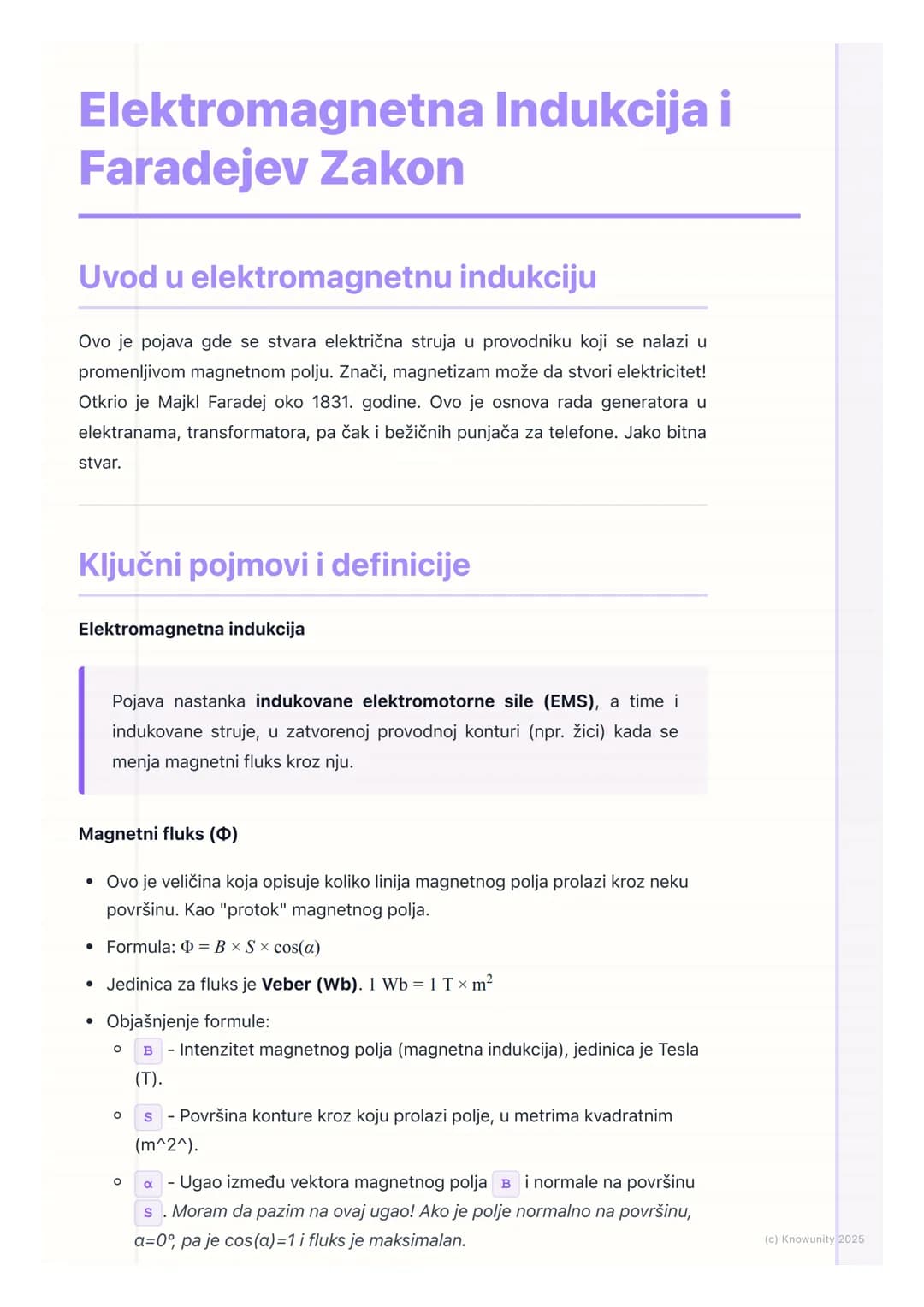 # Elektromagnetna Indukcija i
Faradejev Zakon
Uvod u elektromagnetnu indukciju
Ovo je pojava gde se stvara električna struja u provodniku