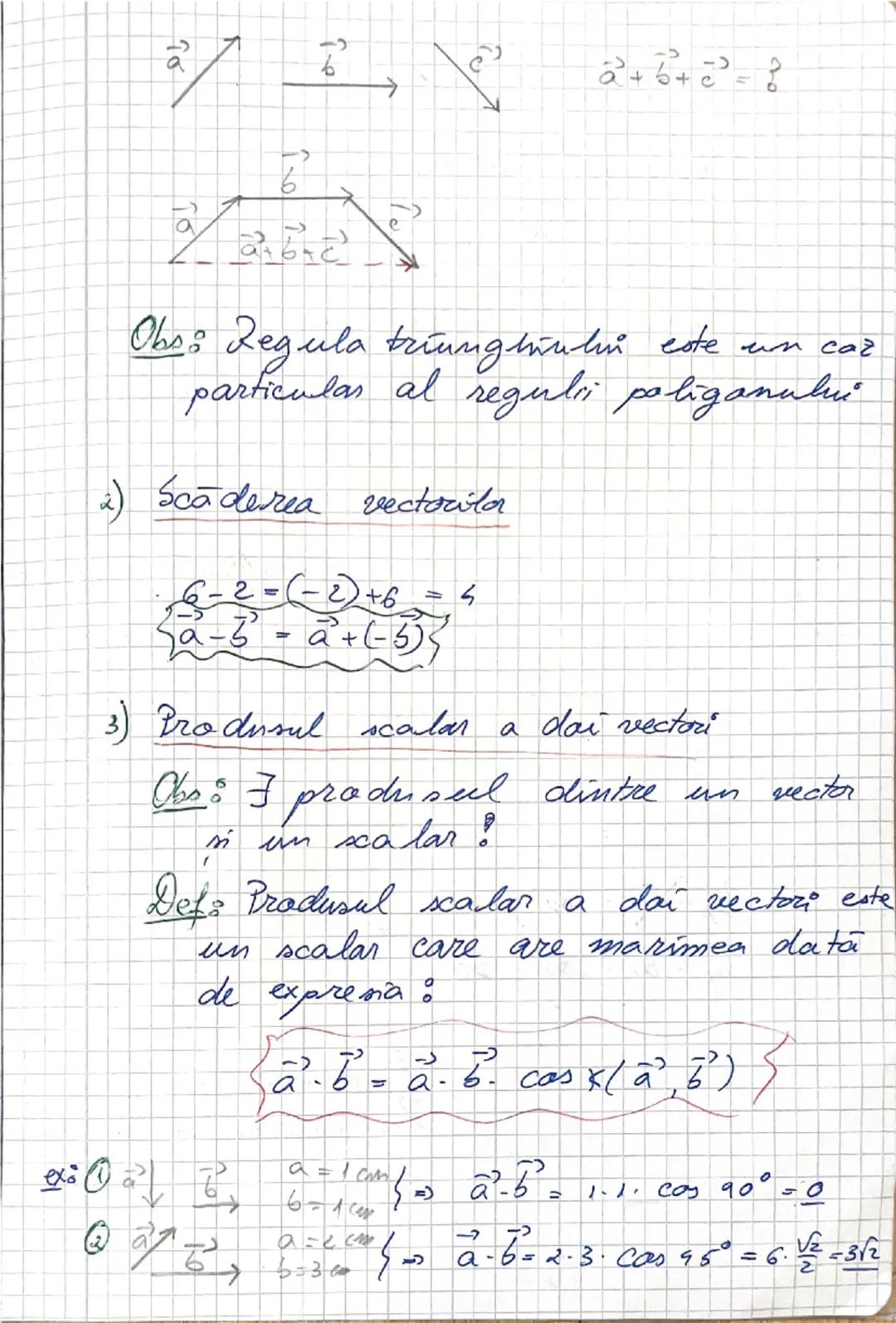 --- OCR Start ---
6\times\vec{6}
Metoda paralelogramului
1) Se translateaza unul dintre vector
astfel incat sa aiba originea comună
2) Din v