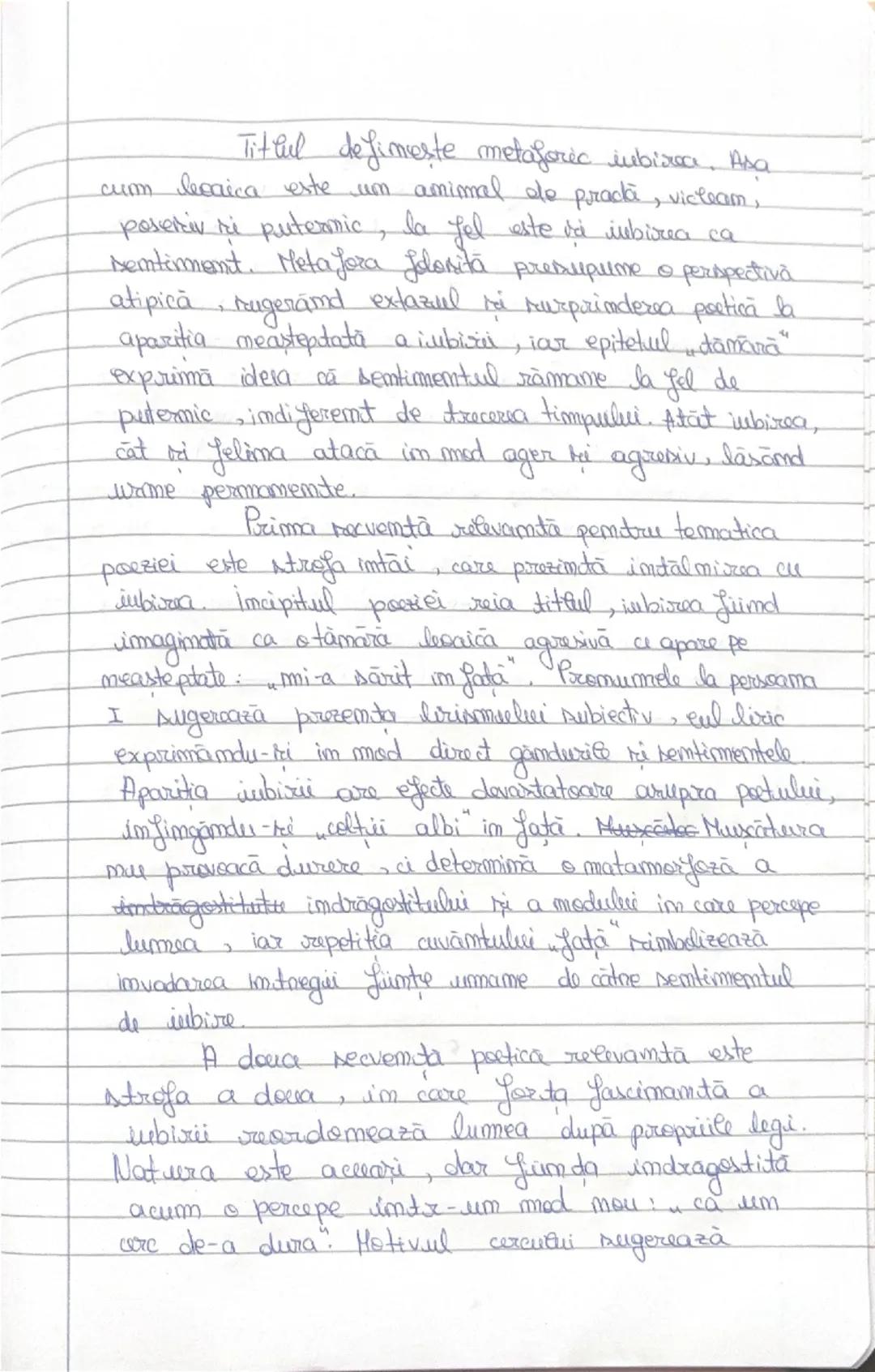 2) POEZIE NGOMODERNISTA, ROMANTICA
Lesaicā tāmārā, iubirea
de Nichita Stämescu
Poezia decaica tāmārā, iubirea, scrisă de
Niskita Stāmescu
