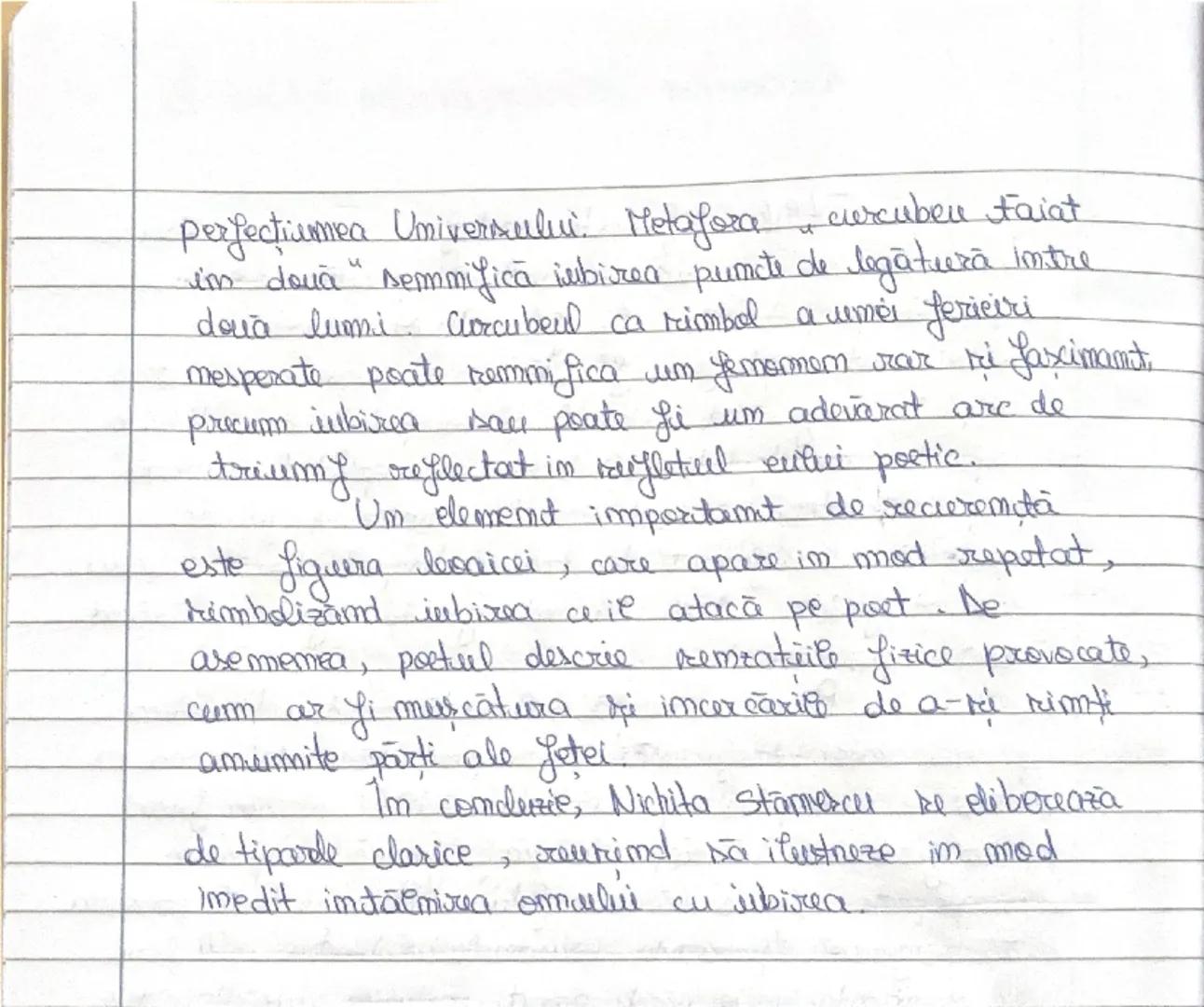 2) POEZIE NGOMODERNISTA, ROMANTICA
Lesaicā tāmārā, iubirea
de Nichita Stämescu
Poezia decaica tāmārā, iubirea, scrisă de
Niskita Stāmescu