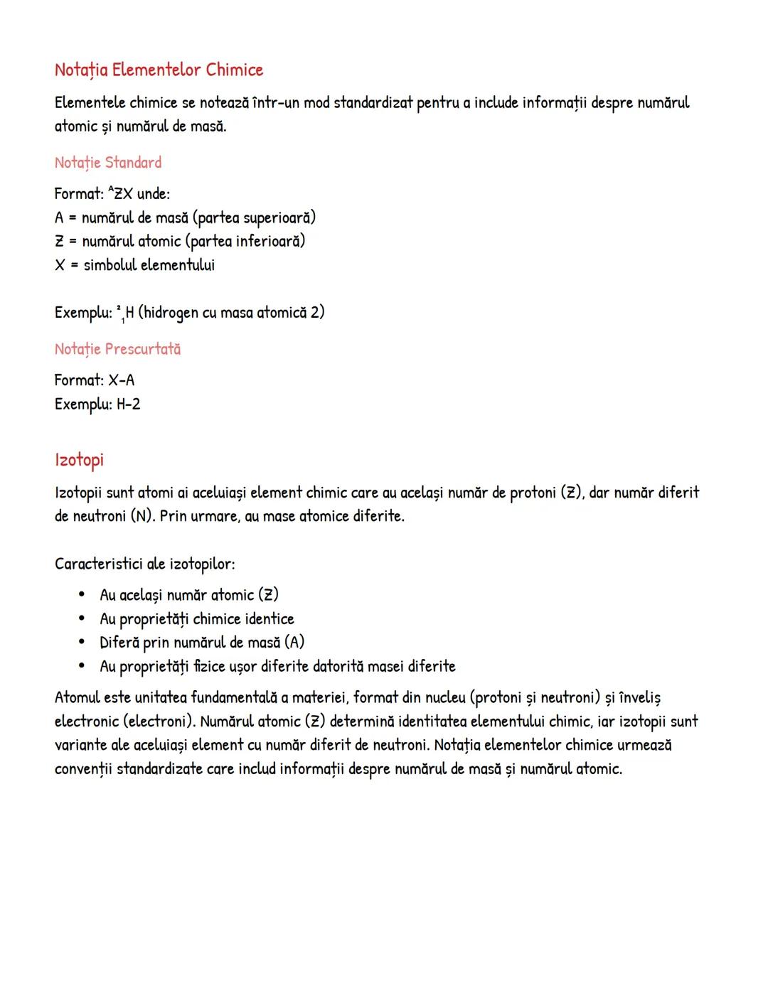 # Structura Atomului şi Elementele Chimice
# Structura Atomului
Atomul reprezintă cea mai mică particulă dintr-un element chimic care păstr